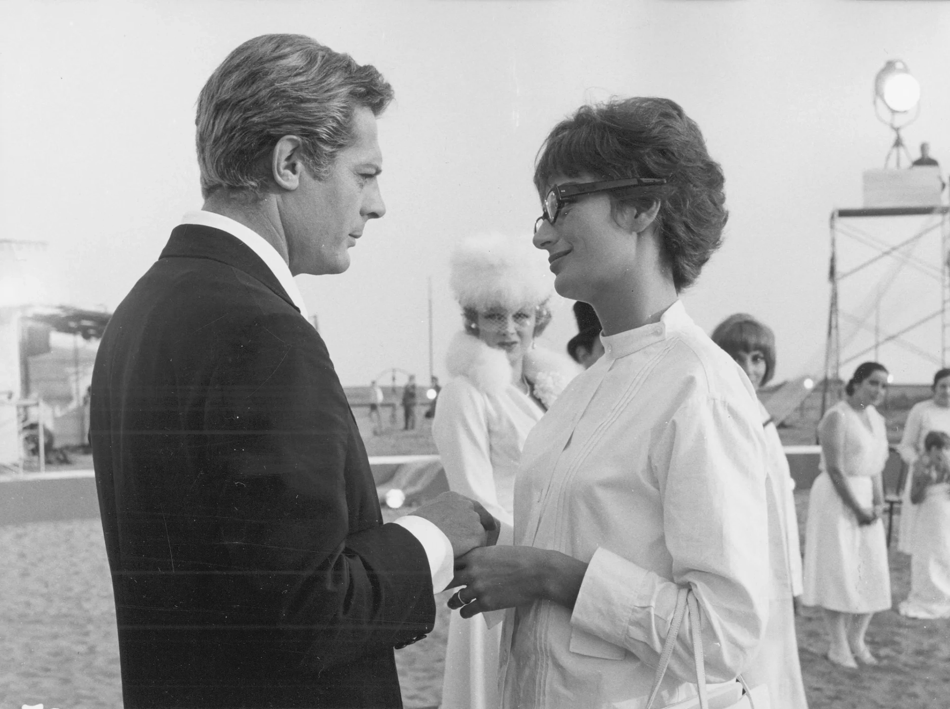 Marcello Mastroianni, Anouk Aimée, Rossella Falk, and Sandra Milo in 8½ (1963)