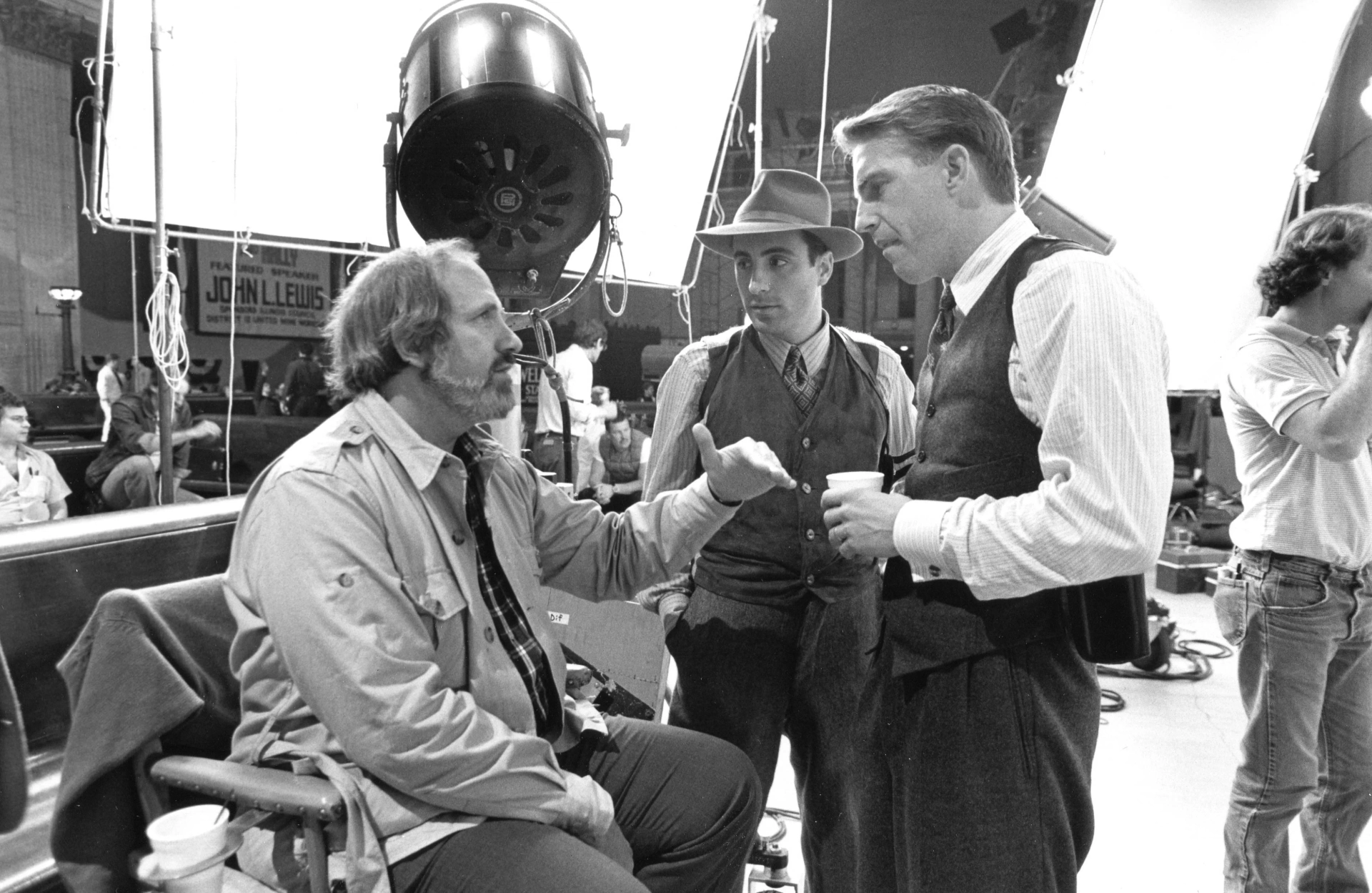 Kevin Costner, Brian De Palma, and Andy Garcia in The Untouchables (1987)