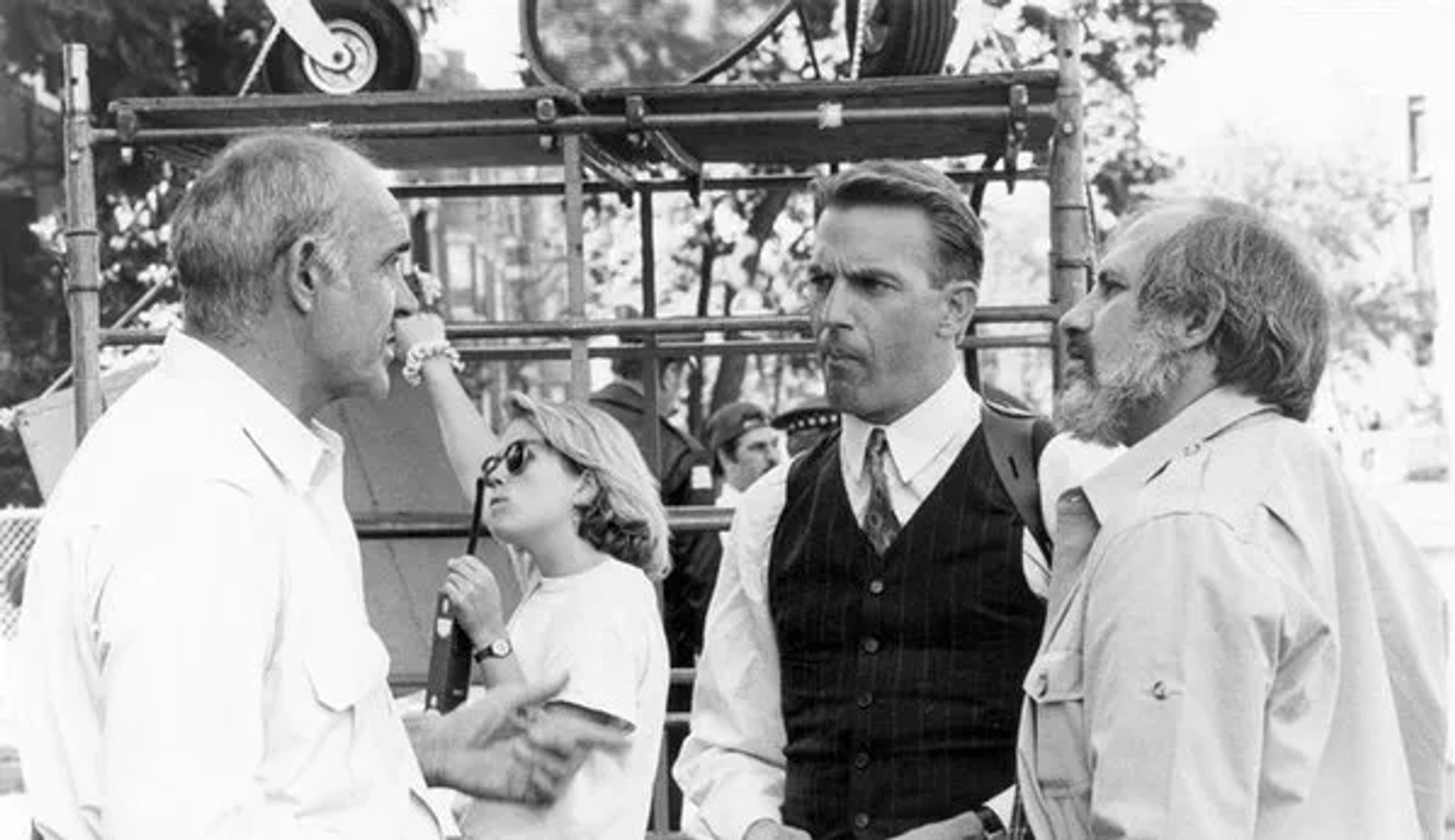 Sean Connery, Kevin Costner, and Brian De Palma in The Untouchables (1987)