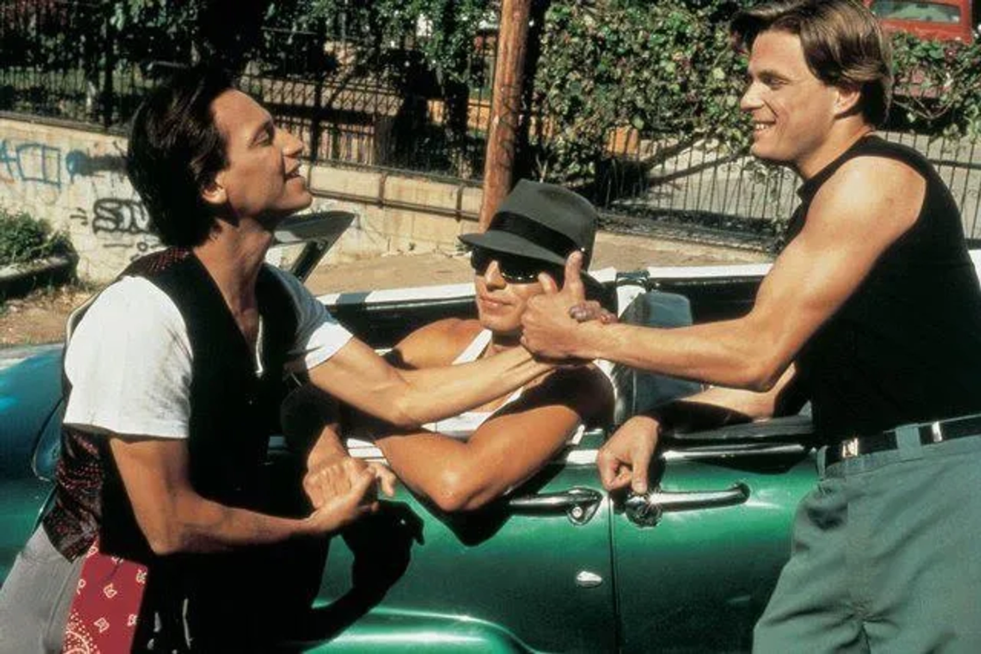 Benjamin Bratt, Jesse Borrego, and Damian Chapa in Bound by Honor (1993)