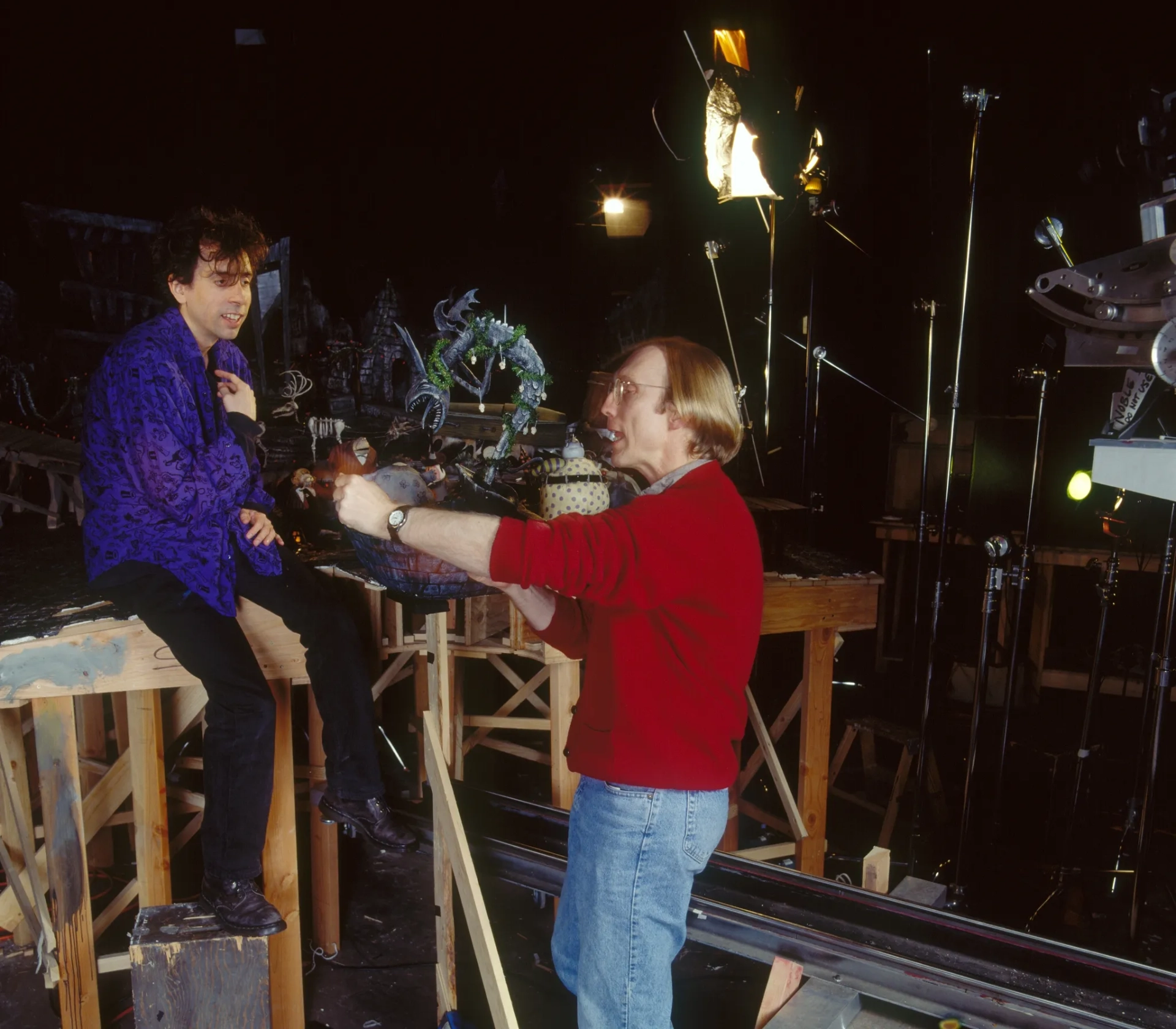 Tim Burton and Henry Selick in The Nightmare Before Christmas (1993)