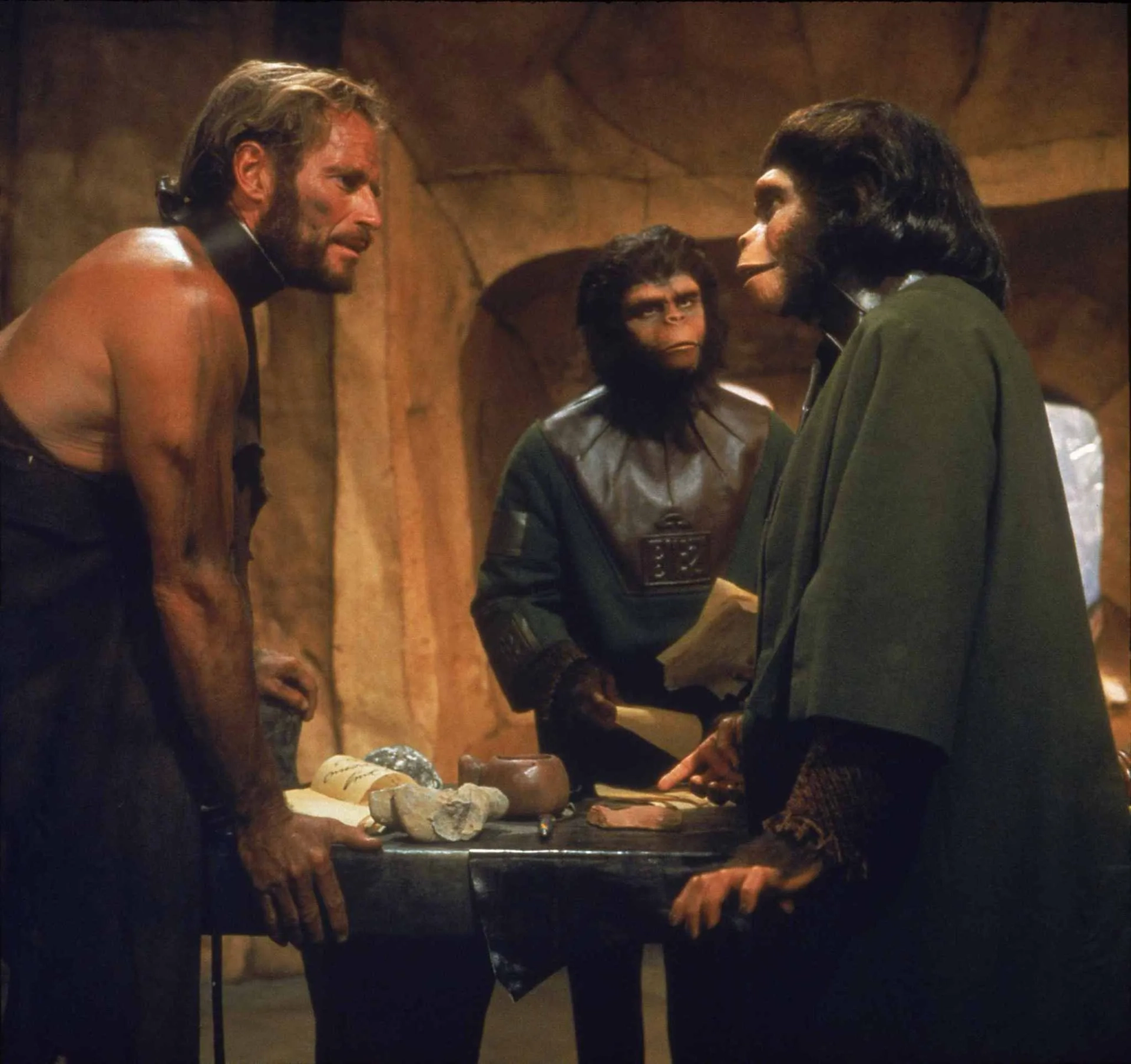 Charlton Heston, Kim Hunter, and Roddy McDowall in Planet of the Apes (1968)