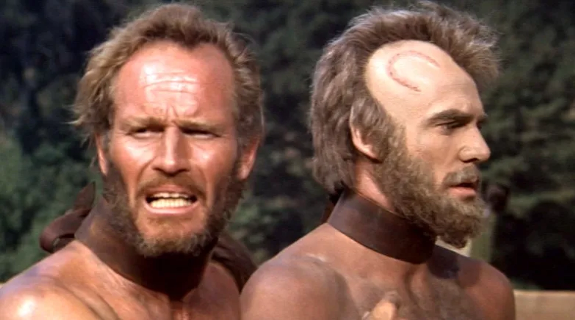 Charlton Heston and Robert Gunner in Planet of the Apes (1968)