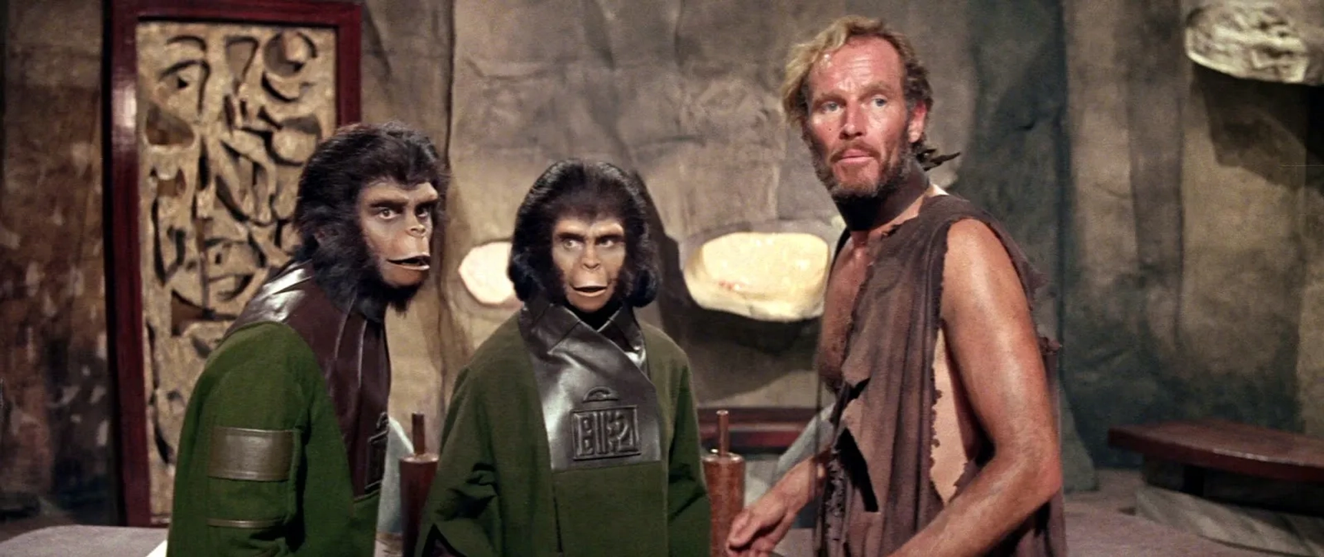 Charlton Heston, Kim Hunter, and Roddy McDowall in Planet of the Apes (1968)