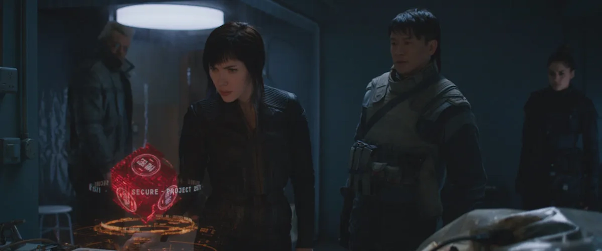 Scarlett Johansson, Pilou Asbæk, Chin Han, and Danusia Samal in Ghost in the Shell (2017)