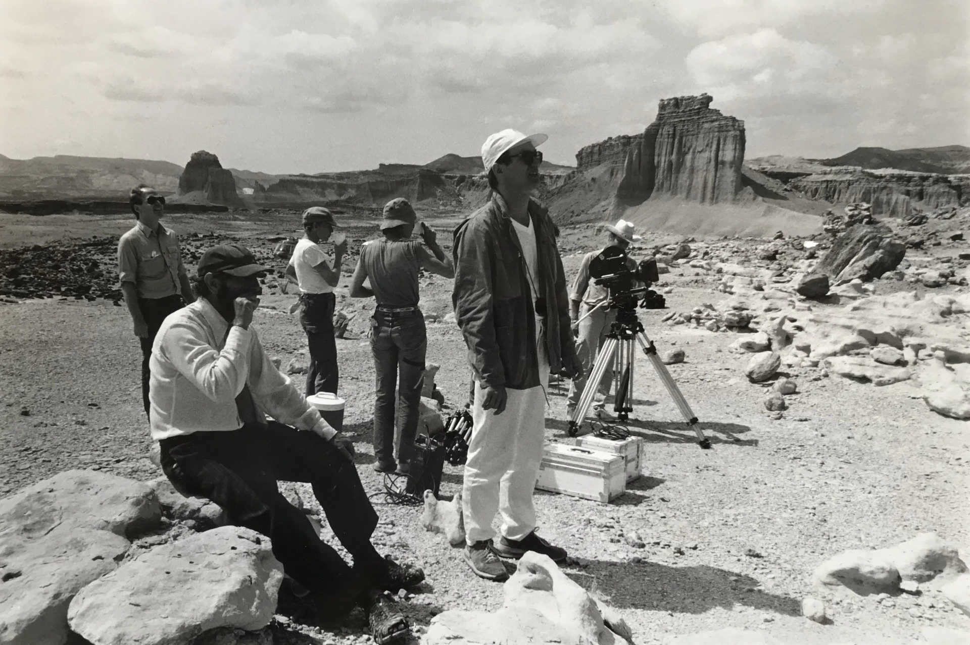 Wim Wenders, Harry Dean Stanton, and Robby Müller in Paris, Texas (1984)