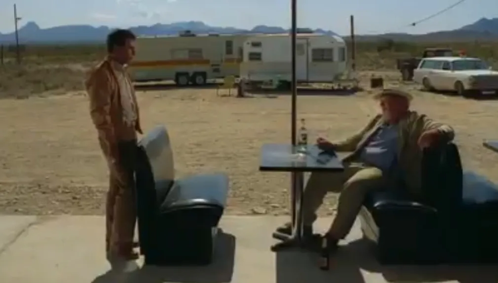 Harry Dean Stanton and Bernhard Wicki in Paris, Texas (1984)