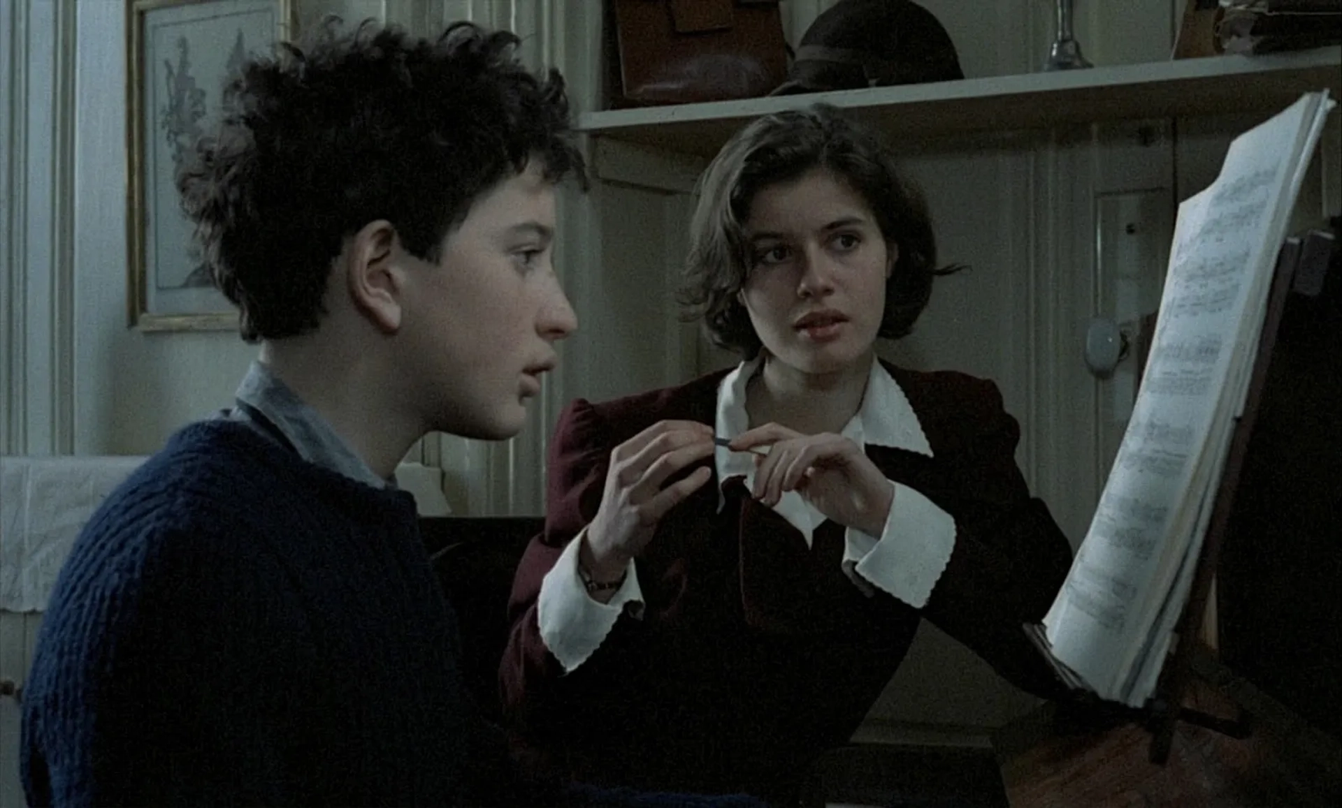 Irène Jacob and Raphael Fejtö in Goodbye, Children (1987)