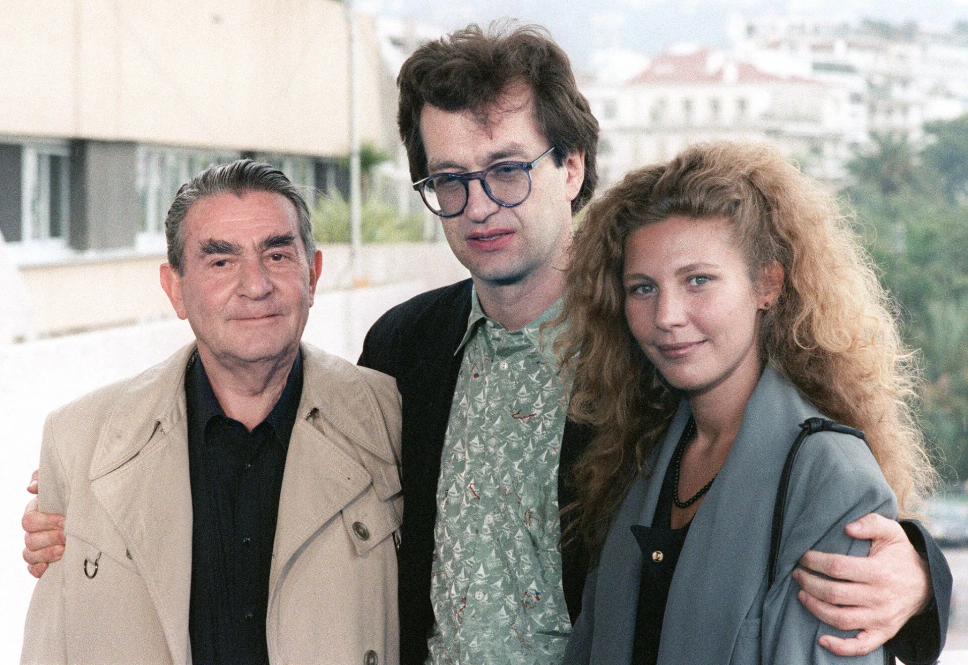 Wim Wenders, Henri Alekan, and Solveig Dommartin in Wings of Desire (1987)