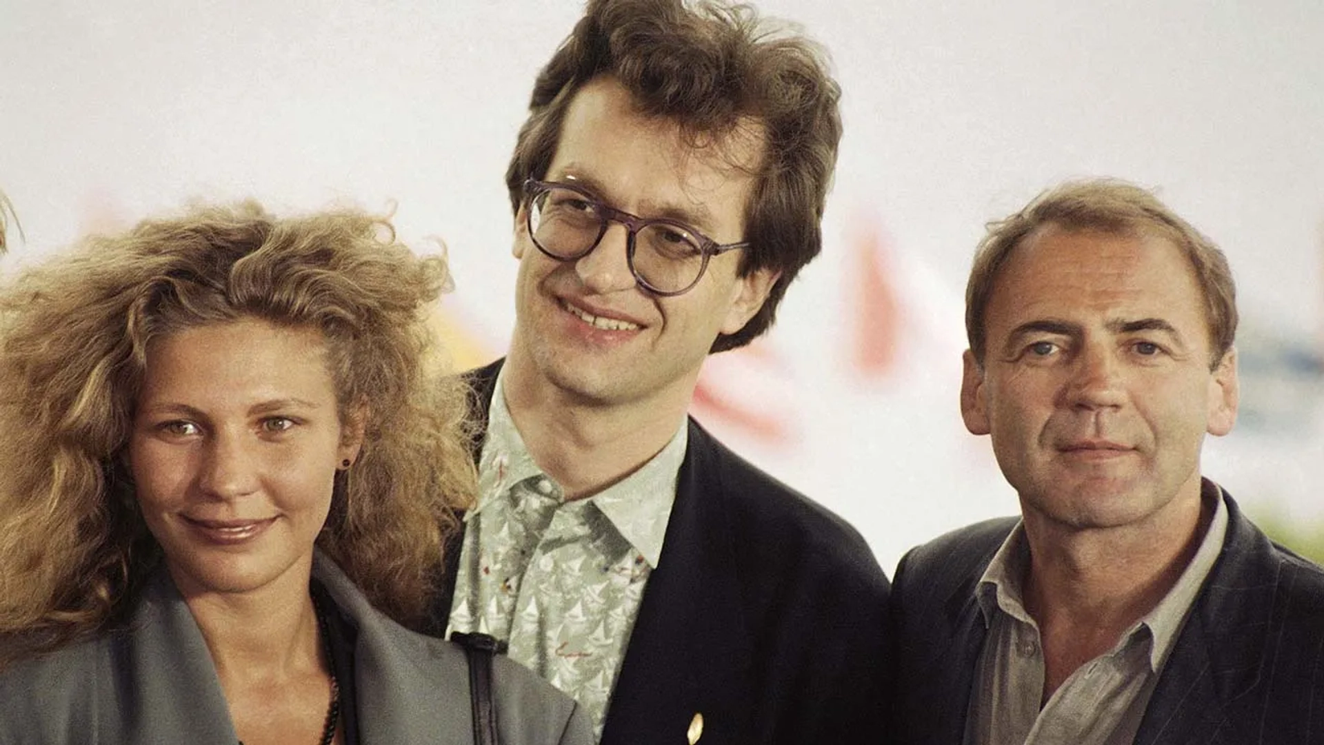 Wim Wenders, Bruno Ganz, and Solveig Dommartin at an event for Wings of Desire (1987)