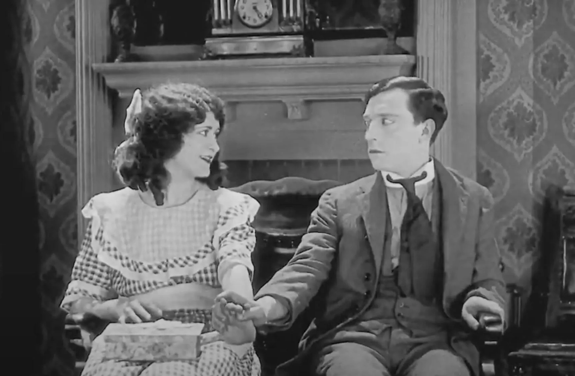 Buster Keaton and Kathryn McGuire in Sherlock Jr. (1924)