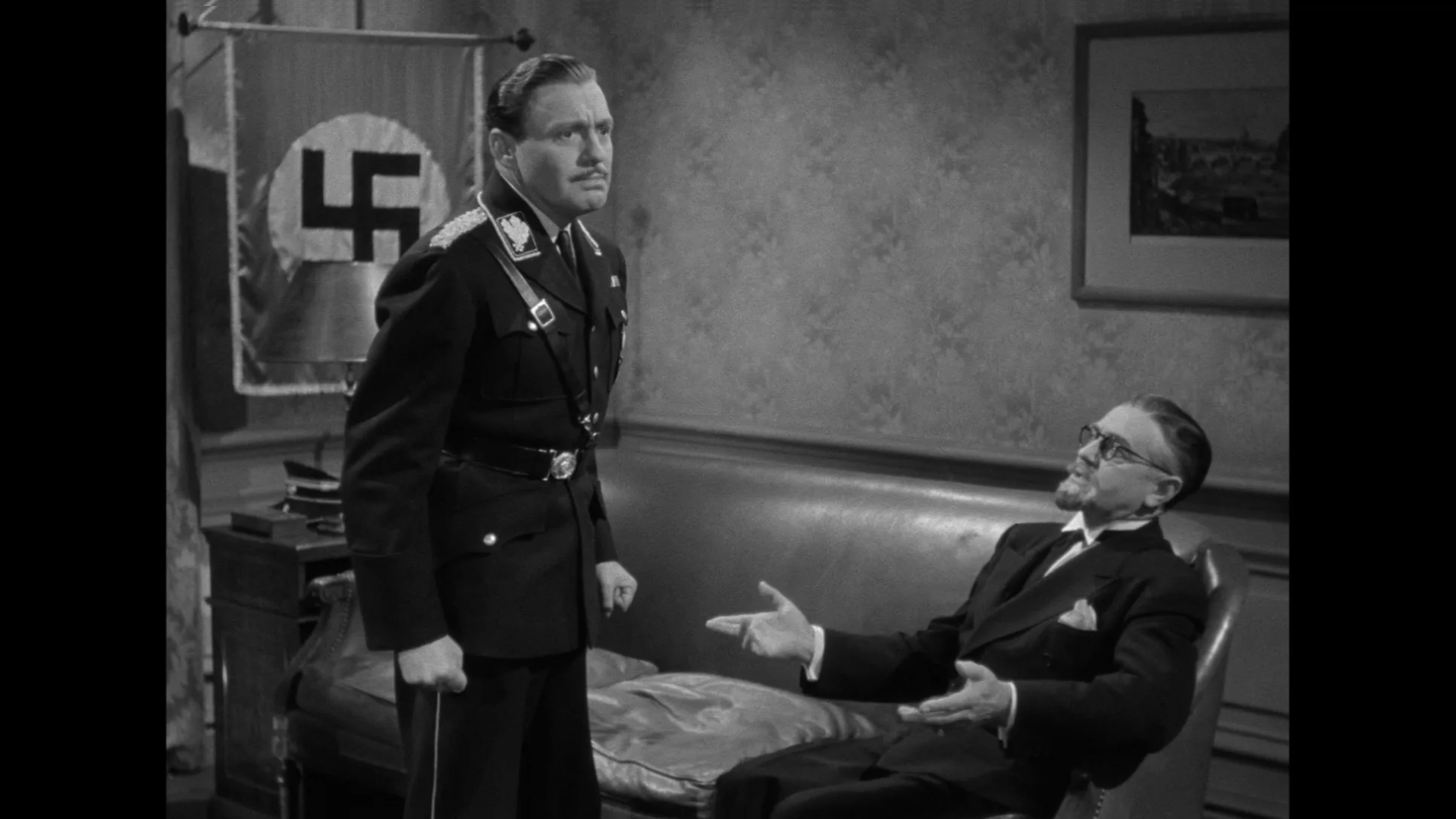 Jack Benny and Stanley Ridges in To Be or Not to Be (1942)