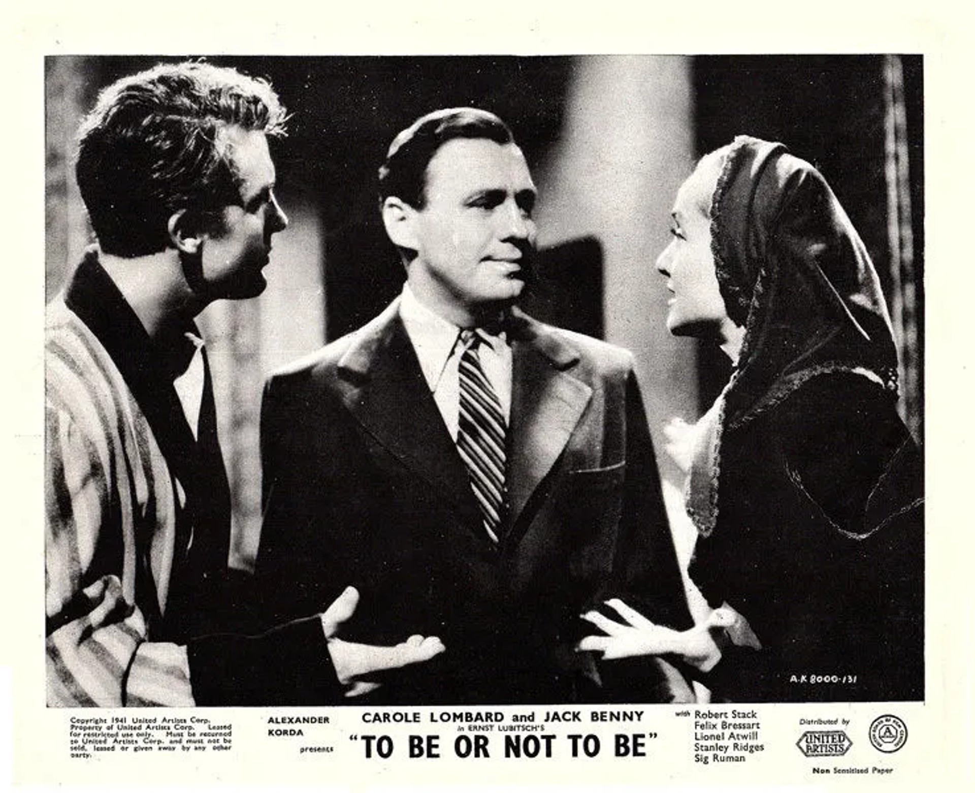 Jack Benny, Carole Lombard, and Robert Stack in To Be or Not to Be (1942)