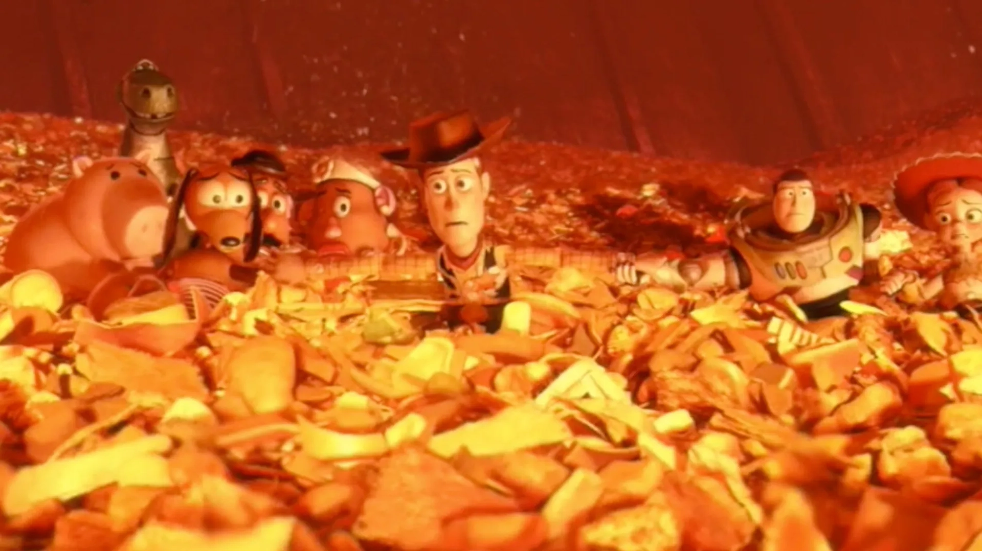 Tom Hanks, Joan Cusack, Tim Allen, John Ratzenberger, Wallace Shawn, Blake Clark, Estelle Harris, and Don Rickles in Toy Story 3 (2010)