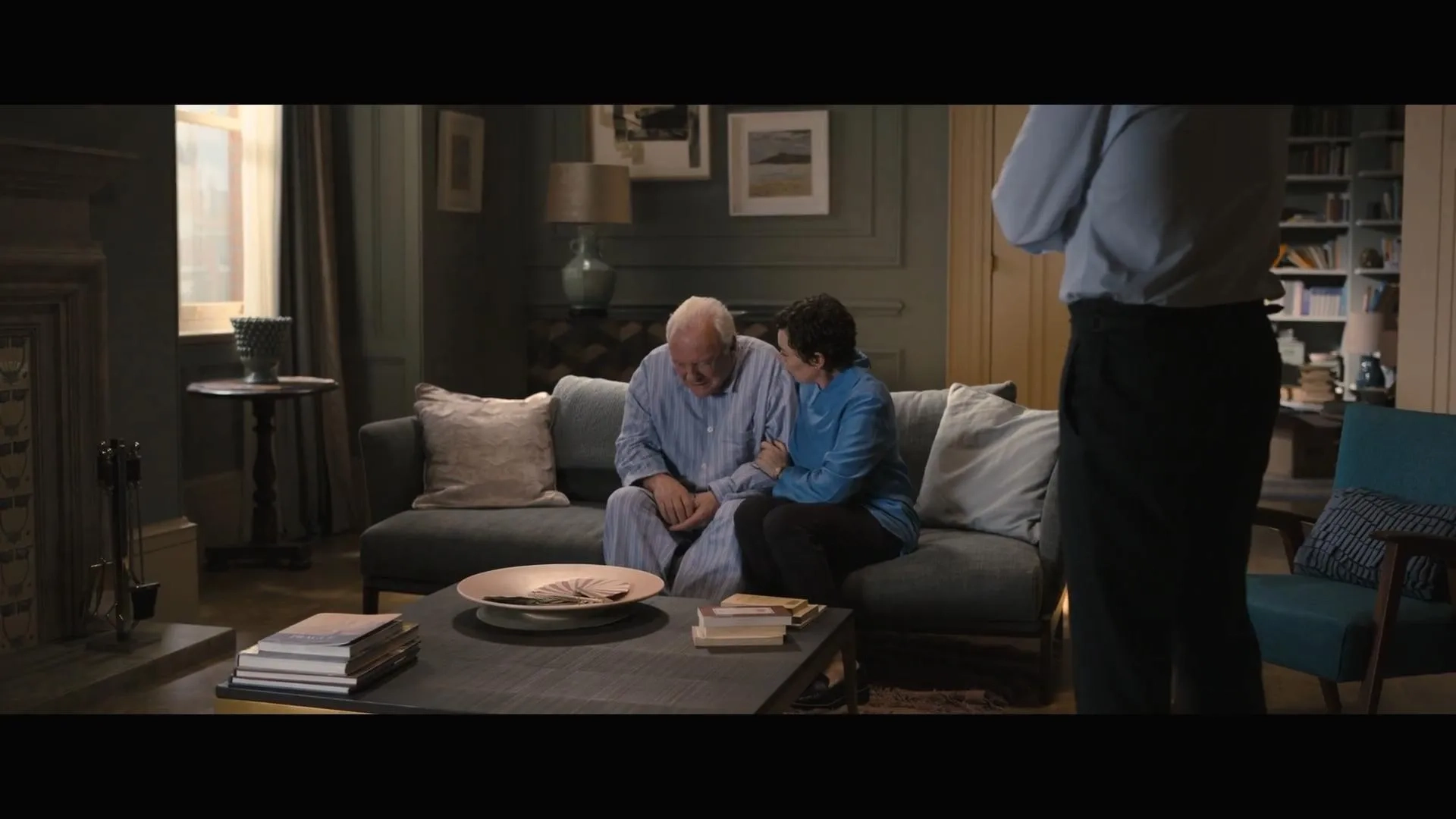 Anthony Hopkins, Rufus Sewell, and Olivia Colman in The Father (2020)
