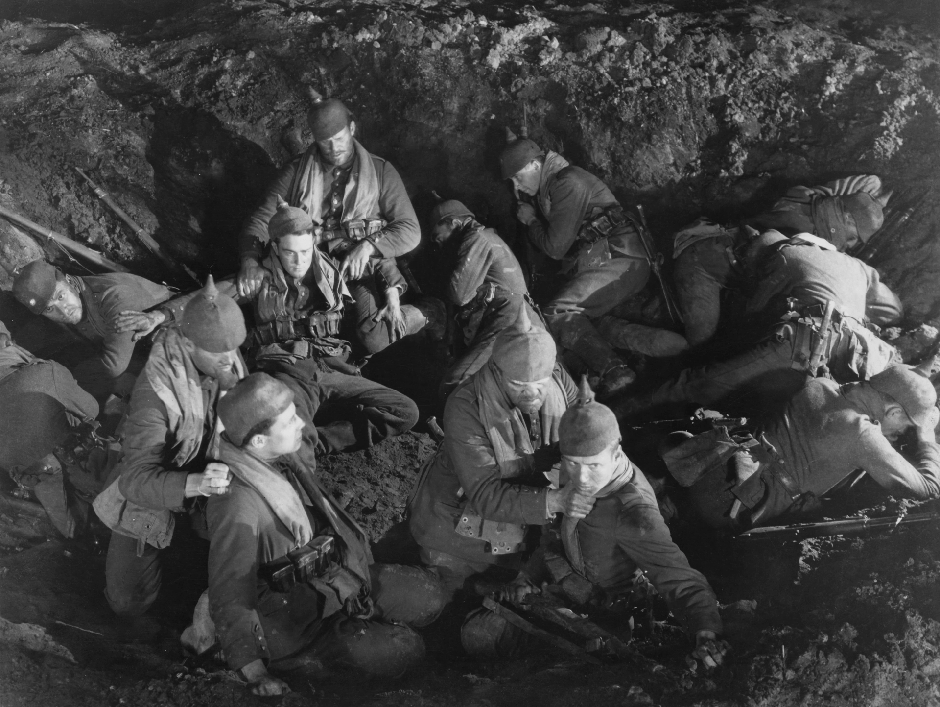 Lew Ayres and Louis Wolheim in All Quiet on the Western Front (1930)