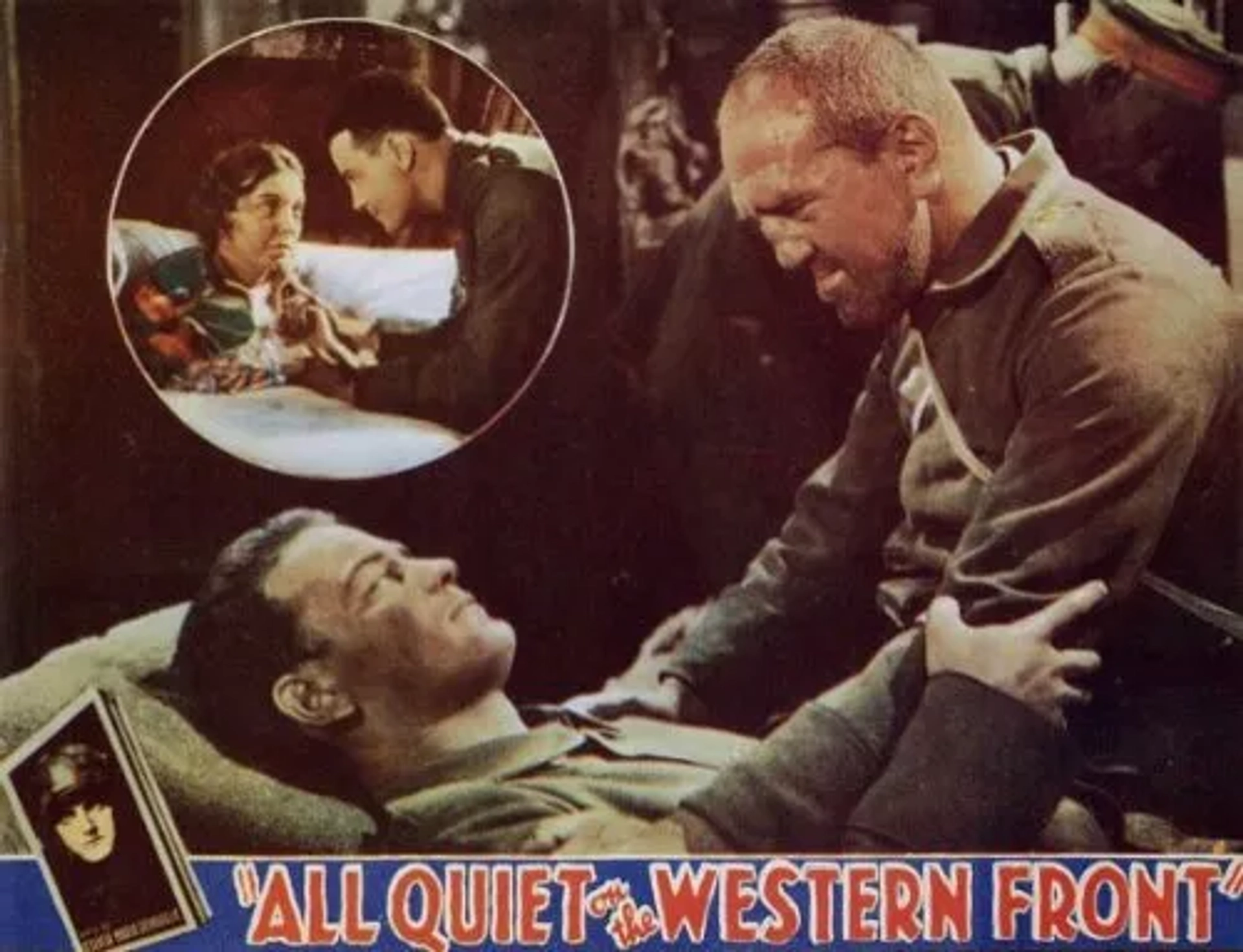 Lew Ayres, Beryl Mercer, and Louis Wolheim in All Quiet on the Western Front (1930)