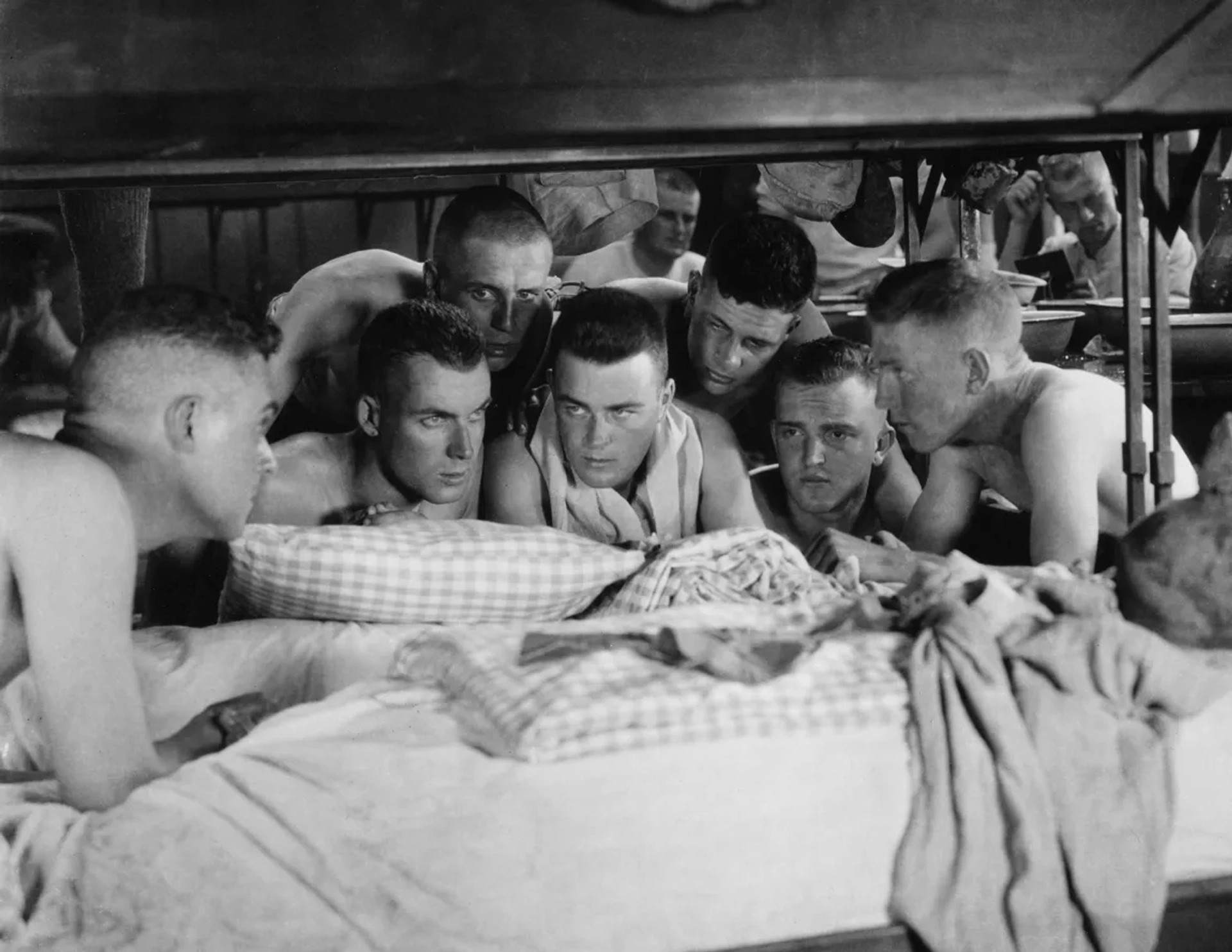 Lew Ayres, William Bakewell, Russell Gleason, and Walter Rogers in All Quiet on the Western Front (1930)