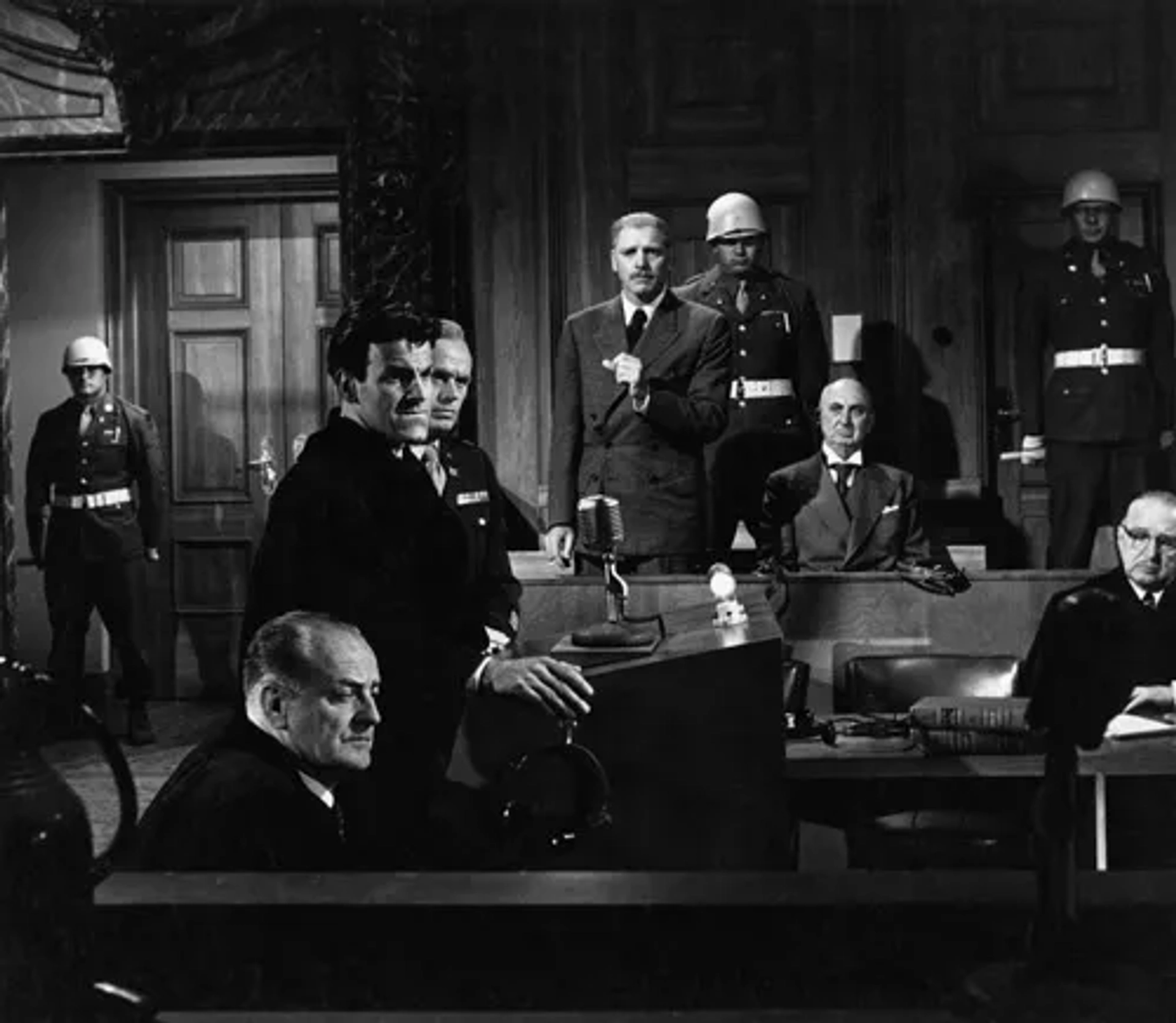 Burt Lancaster, Maximilian Schell, and Richard Widmark in Judgment at Nuremberg (1961)