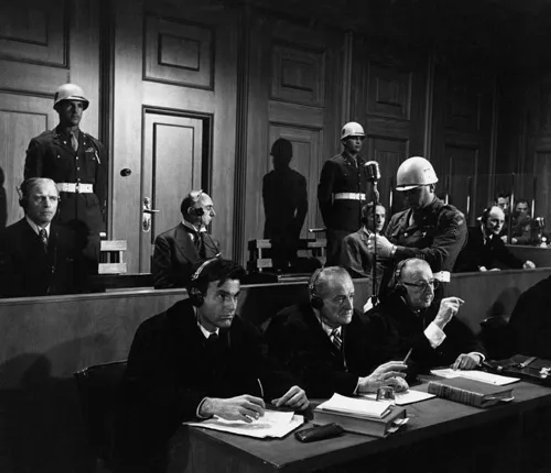 Burt Lancaster, Maximilian Schell, Martin Brandt, Werner Klemperer, and Torben Meyer in Judgment at Nuremberg (1961)