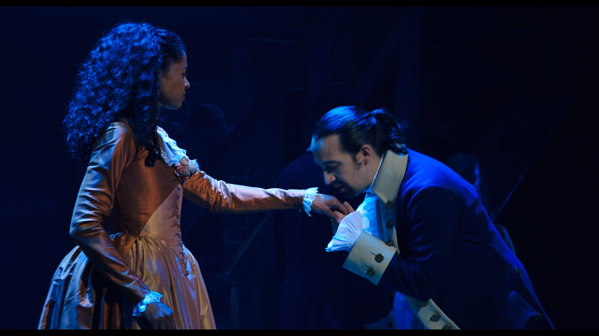 Renée Elise Goldsberry and Lin-Manuel Miranda in Hamilton (2020)