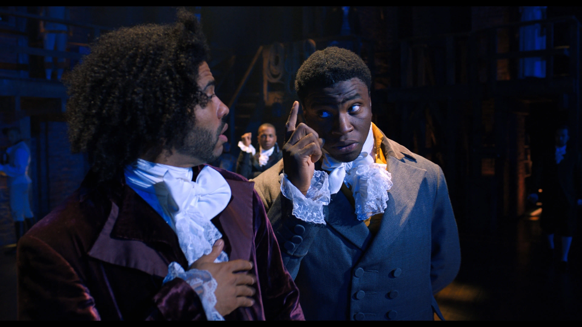 Okieriete Onaodowan and Daveed Diggs in Hamilton (2020)