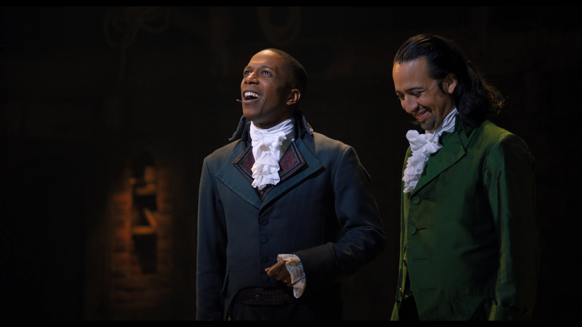 Lin-Manuel Miranda and Leslie Odom Jr. in Hamilton (2020)