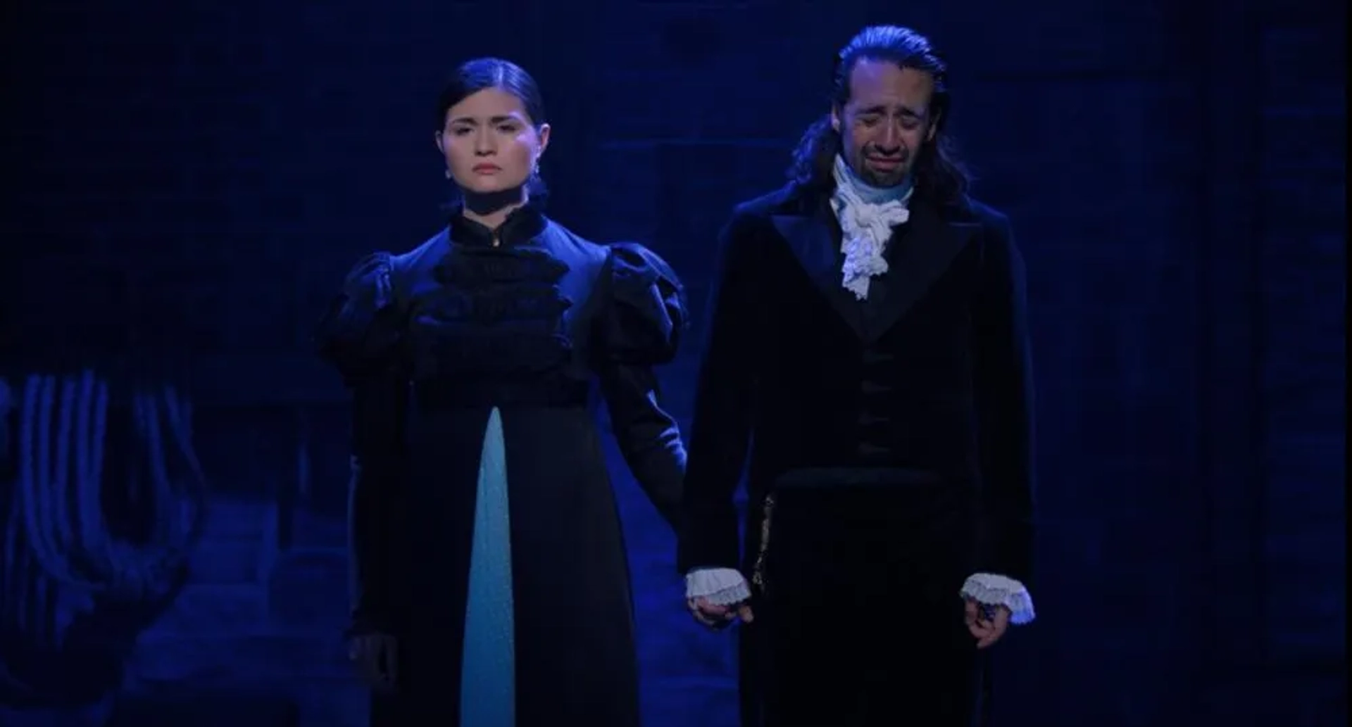 Lin-Manuel Miranda and Phillipa Soo in Hamilton (2020)