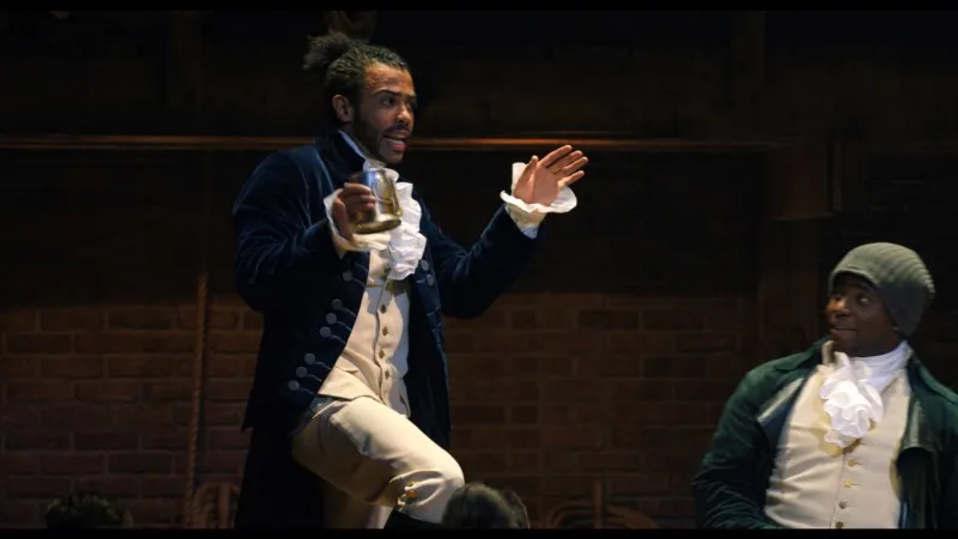 Okieriete Onaodowan and Daveed Diggs in Hamilton (2020)