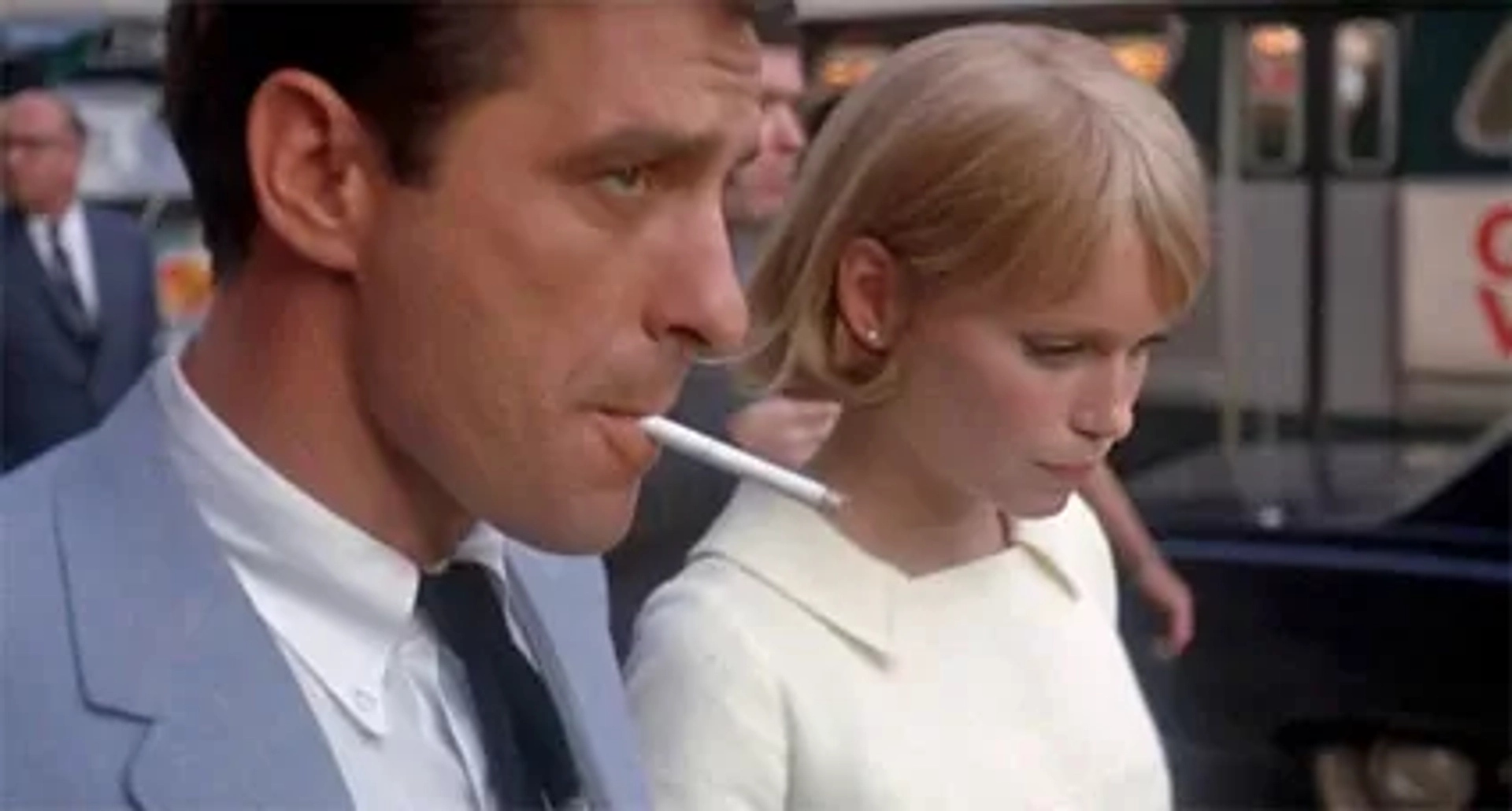 John Cassavetes and Mia Farrow in Rosemary's Baby (1968)