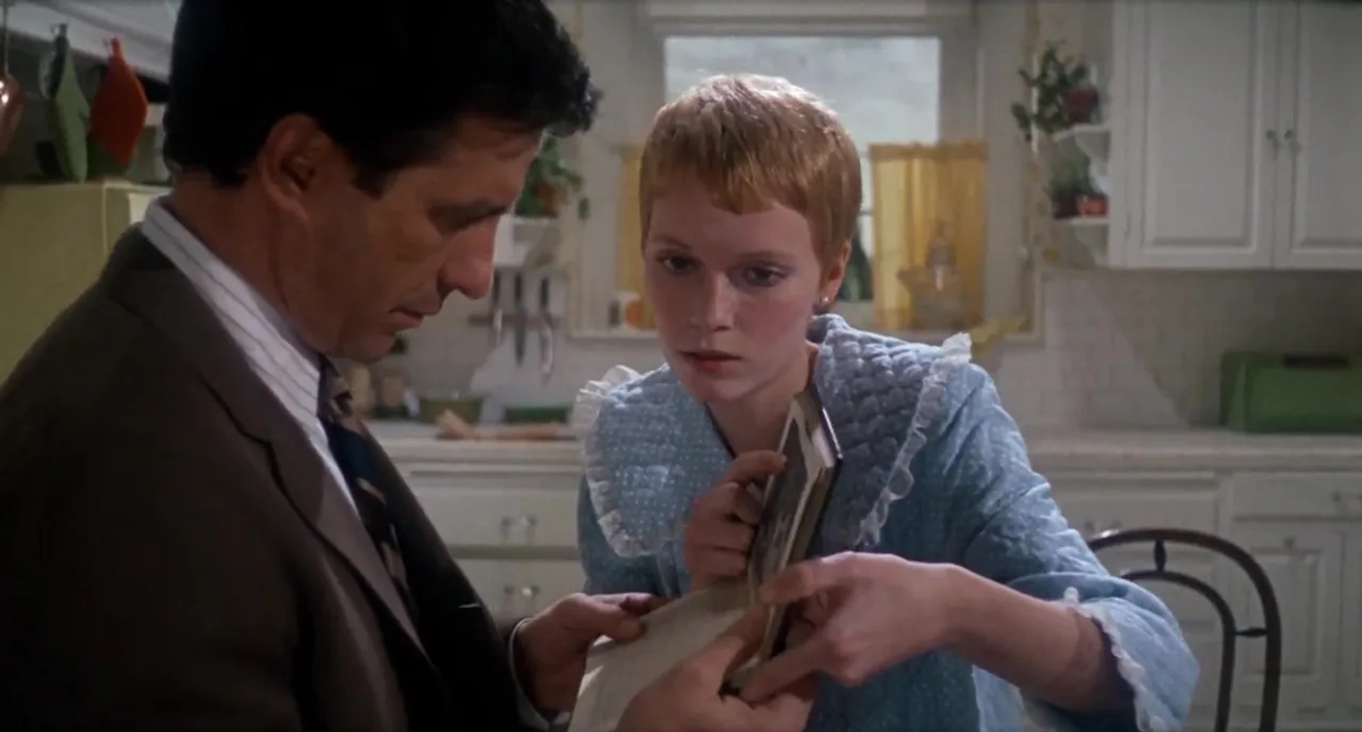 John Cassavetes and Mia Farrow in Rosemary's Baby (1968)