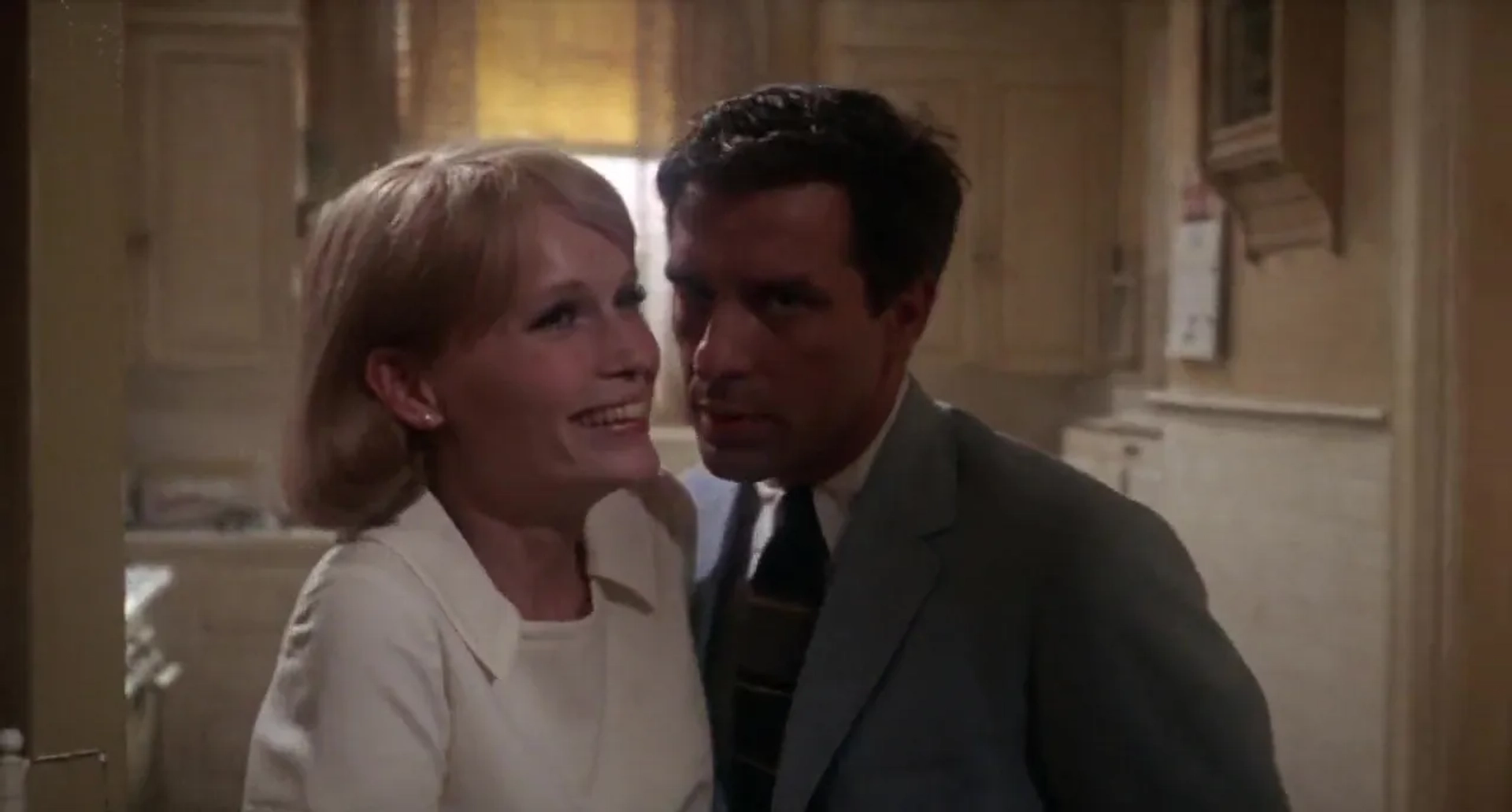 John Cassavetes and Mia Farrow in Rosemary's Baby (1968)