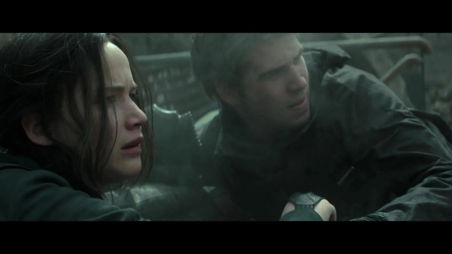 Jennifer Lawrence and Liam Hemsworth in The Hunger Games: Mockingjay - Part 1 (2014)