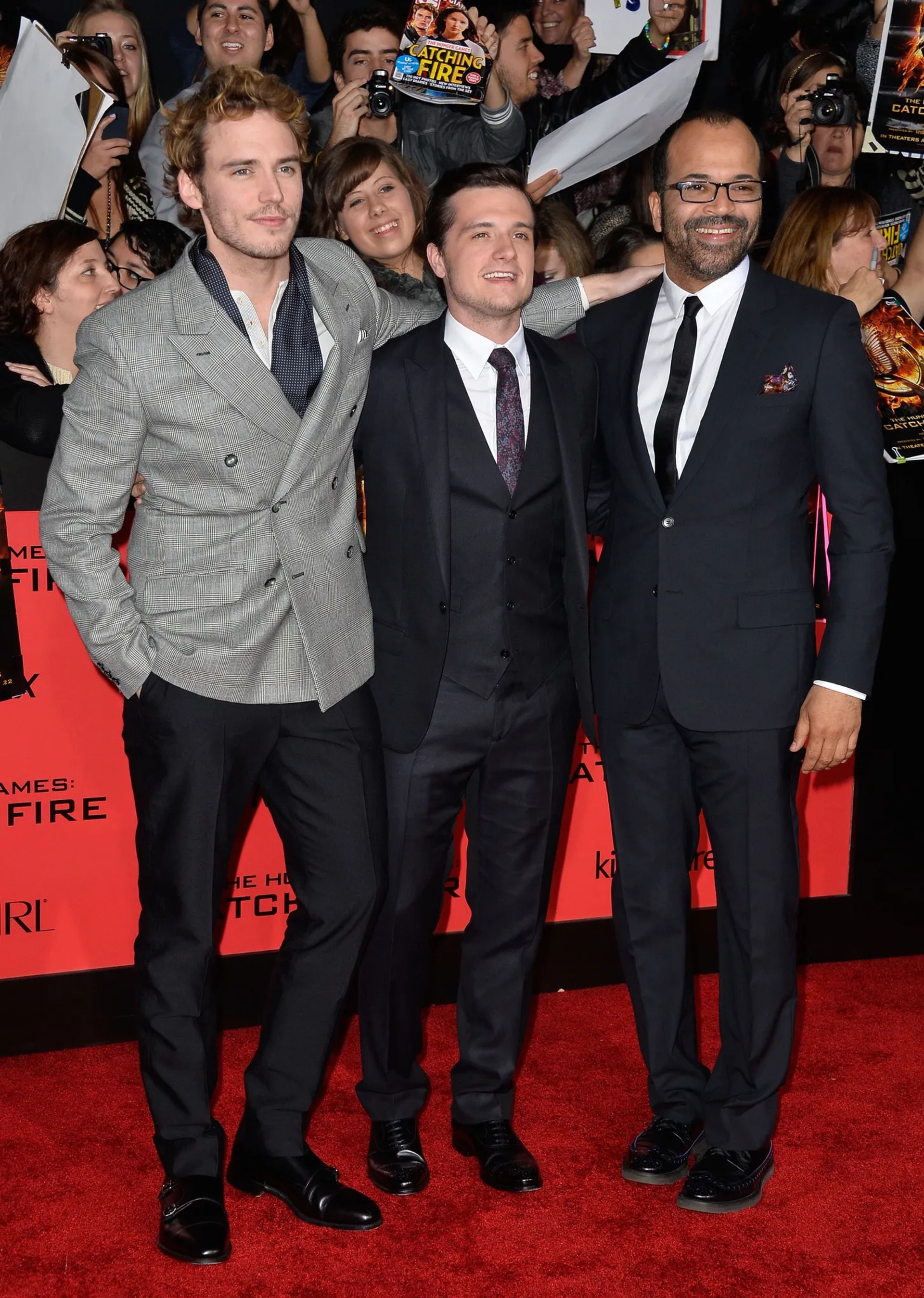 Jeffrey Wright, Josh Hutcherson, and Sam Claflin at an event for The Hunger Games: Catching Fire (2013)