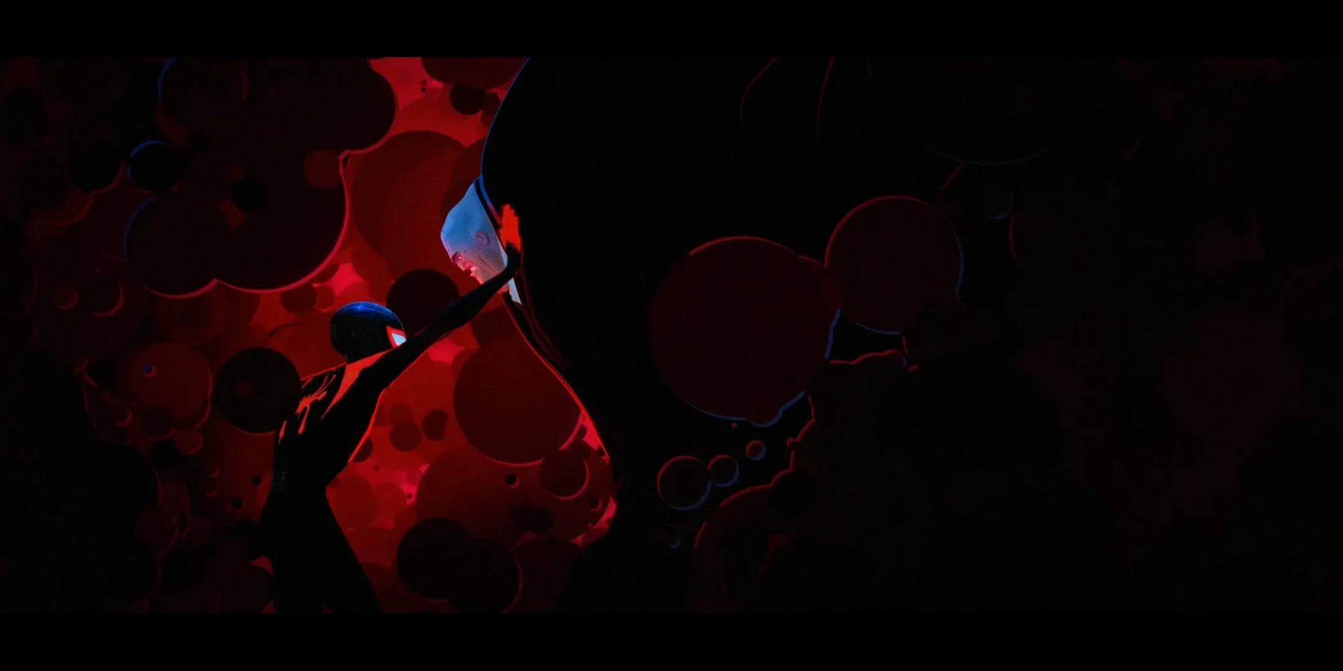 Liev Schreiber and Shameik Moore in Spider-Man: Into the Spider-Verse (2018)