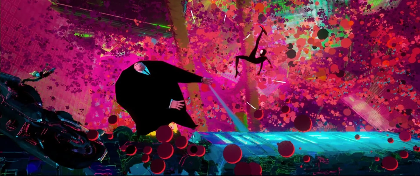 Liev Schreiber and Shameik Moore in Spider-Man: Into the Spider-Verse (2018)