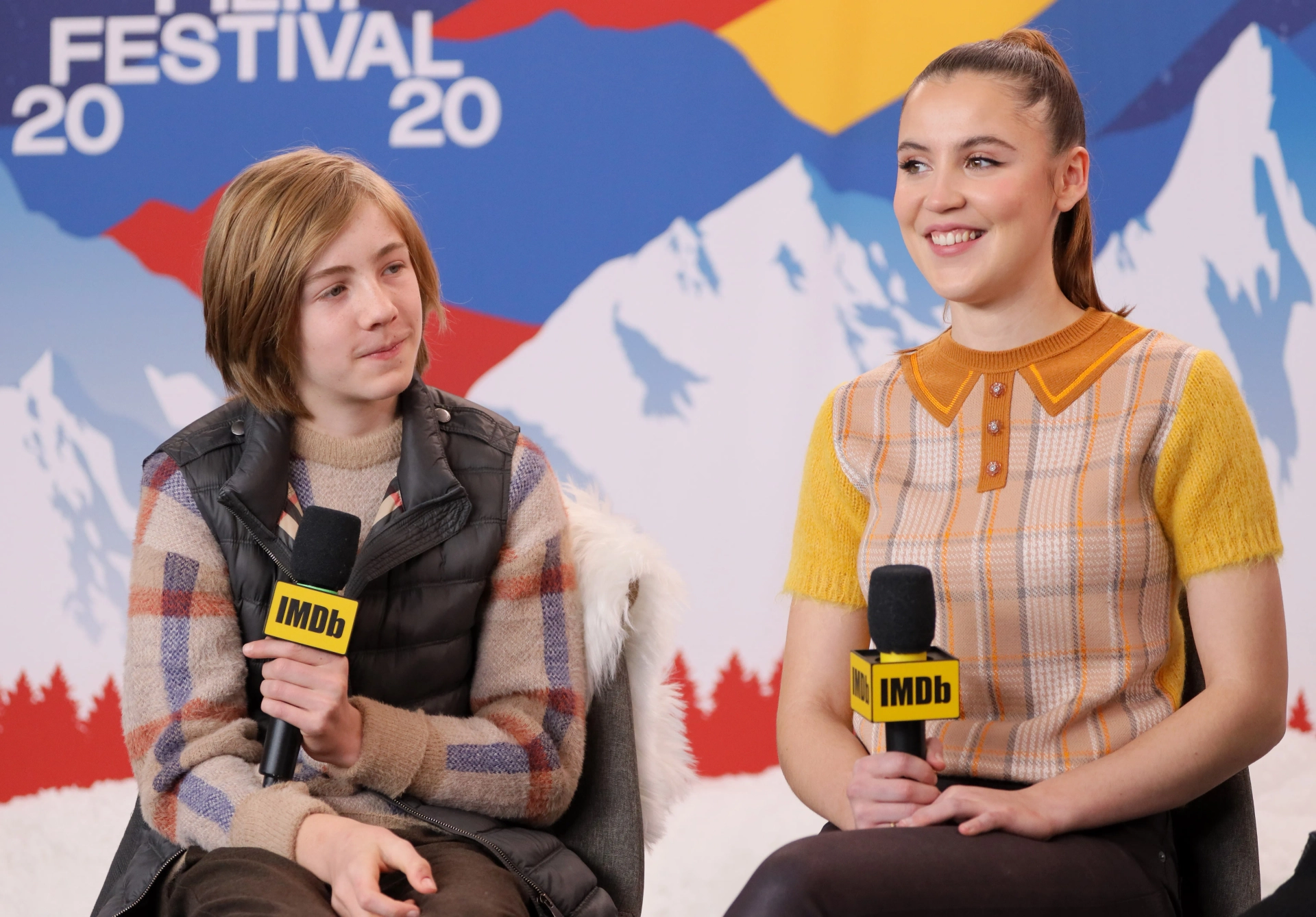 Oona Roche and Charlie Shotwell at an event for The IMDb Studio at Sundance: The IMDb Studio at Acura Festival Village (2020)