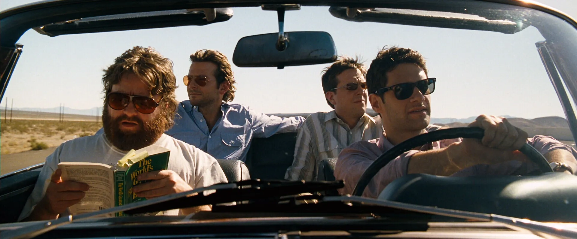 Justin Bartha, Bradley Cooper, Zach Galifianakis, and Ed Helms in The Hangover (2009)