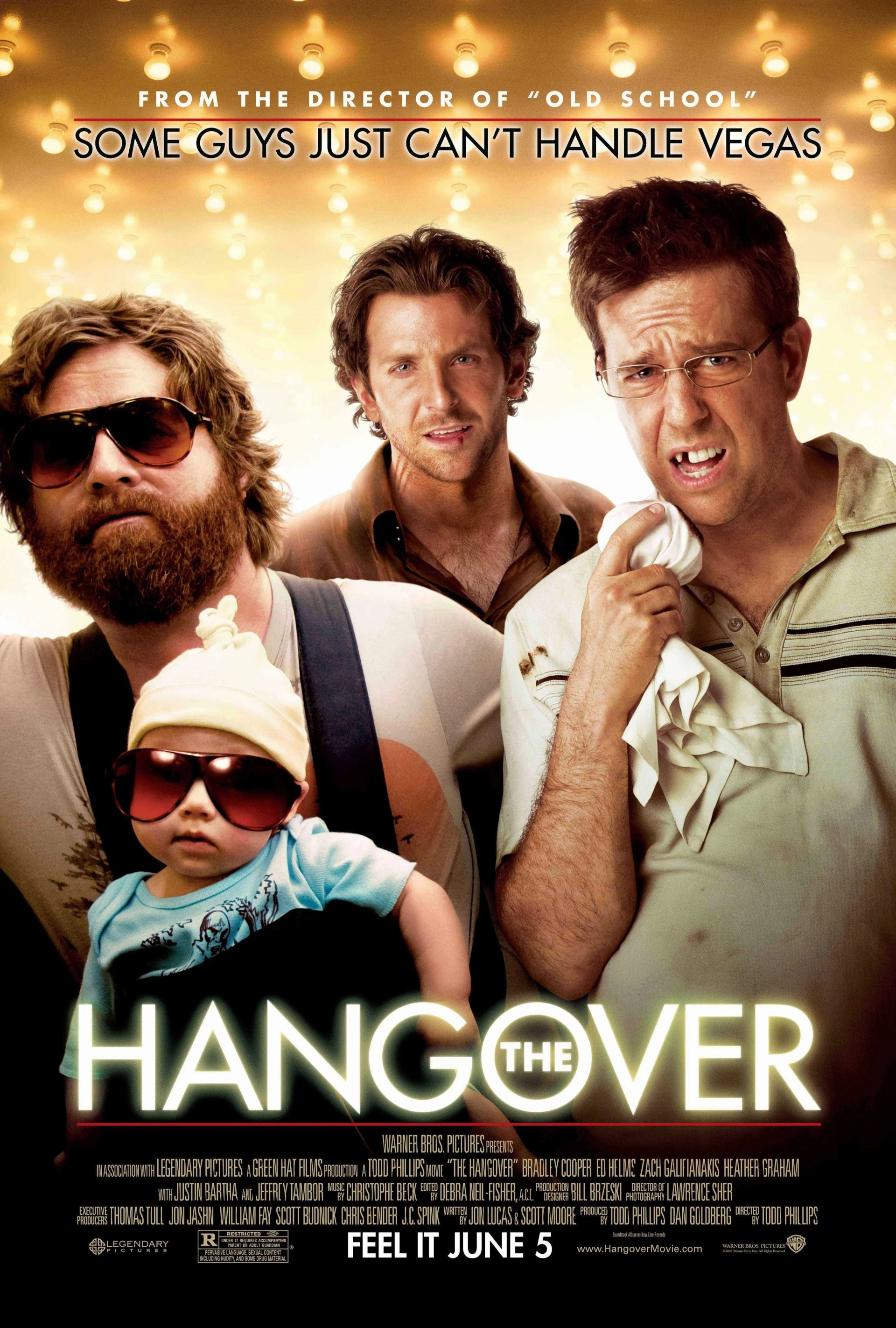 Bradley Cooper, Zach Galifianakis, and Ed Helms in The Hangover (2009)