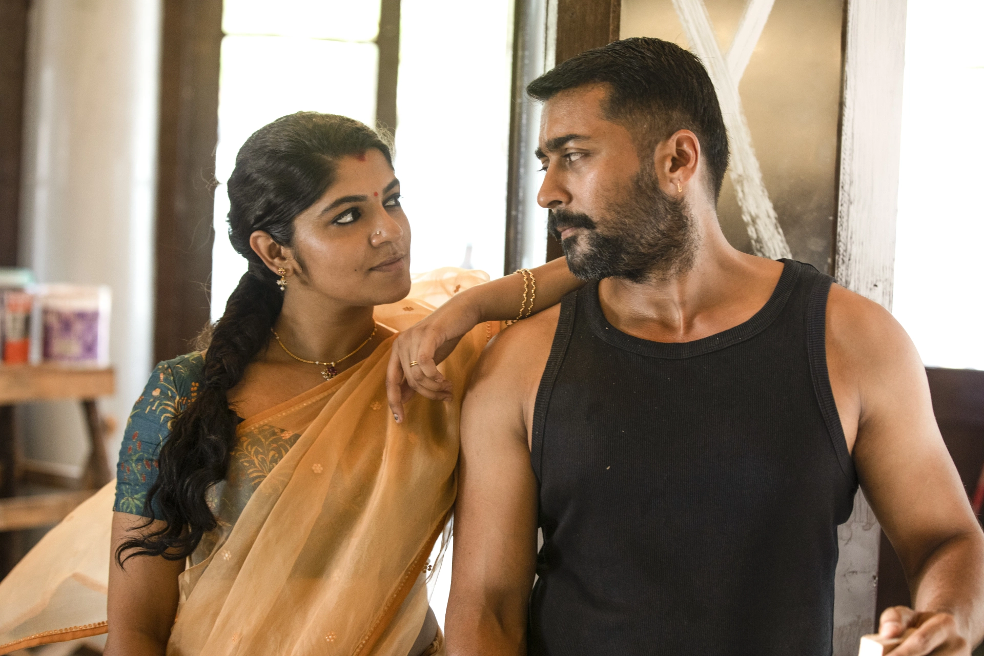 Suriya and Aparna Balamurali in Soorarai Pottru (2020)