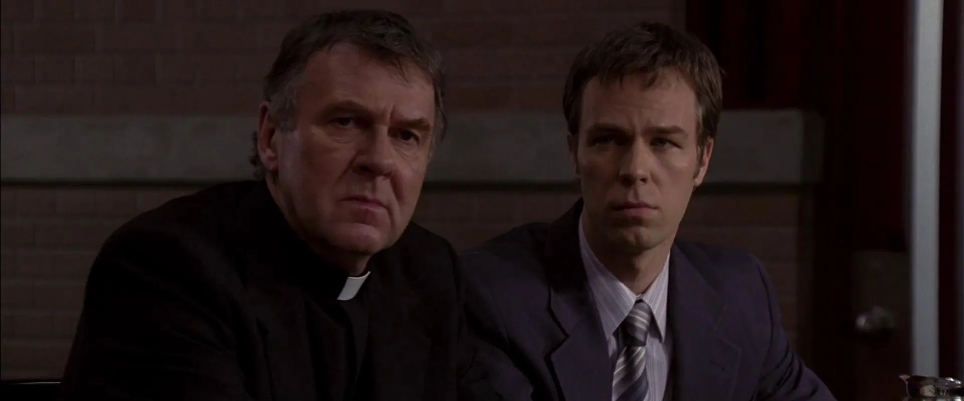 JR Bourne and Tom Wilkinson in The Exorcism of Emily Rose (2005)