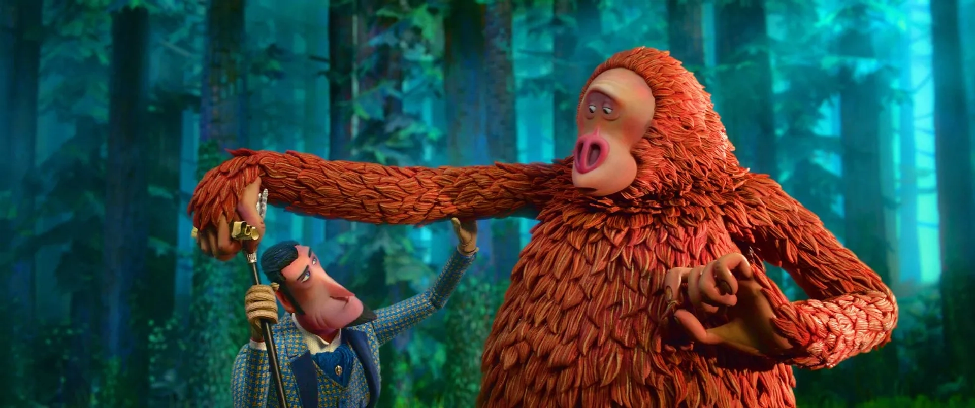 Zach Galifianakis and Hugh Jackman in Missing Link (2019)