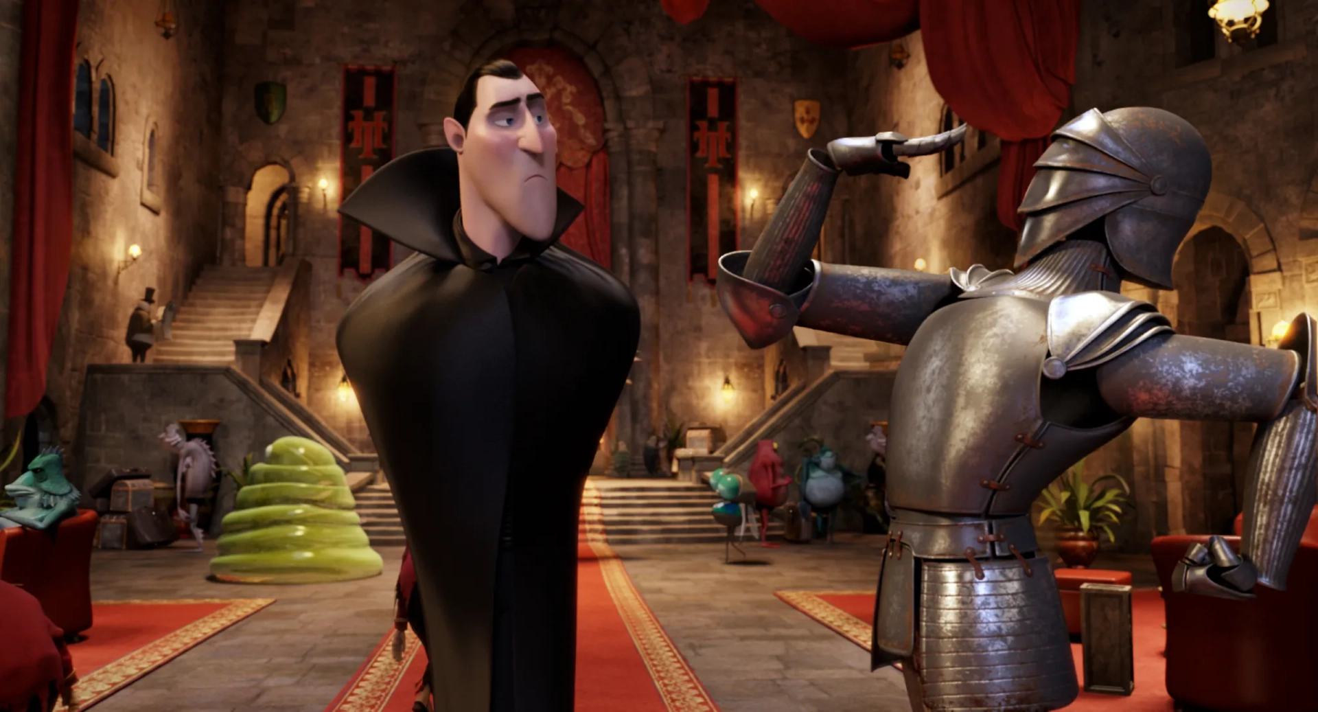 Adam Sandler and Brian George in Hotel Transylvania (2012)