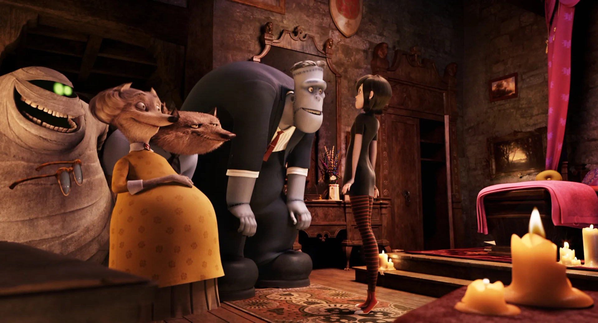 Steve Buscemi, David Spade, CeeLo Green, Kevin James, Molly Shannon, and Selena Gomez in Hotel Transylvania (2012)