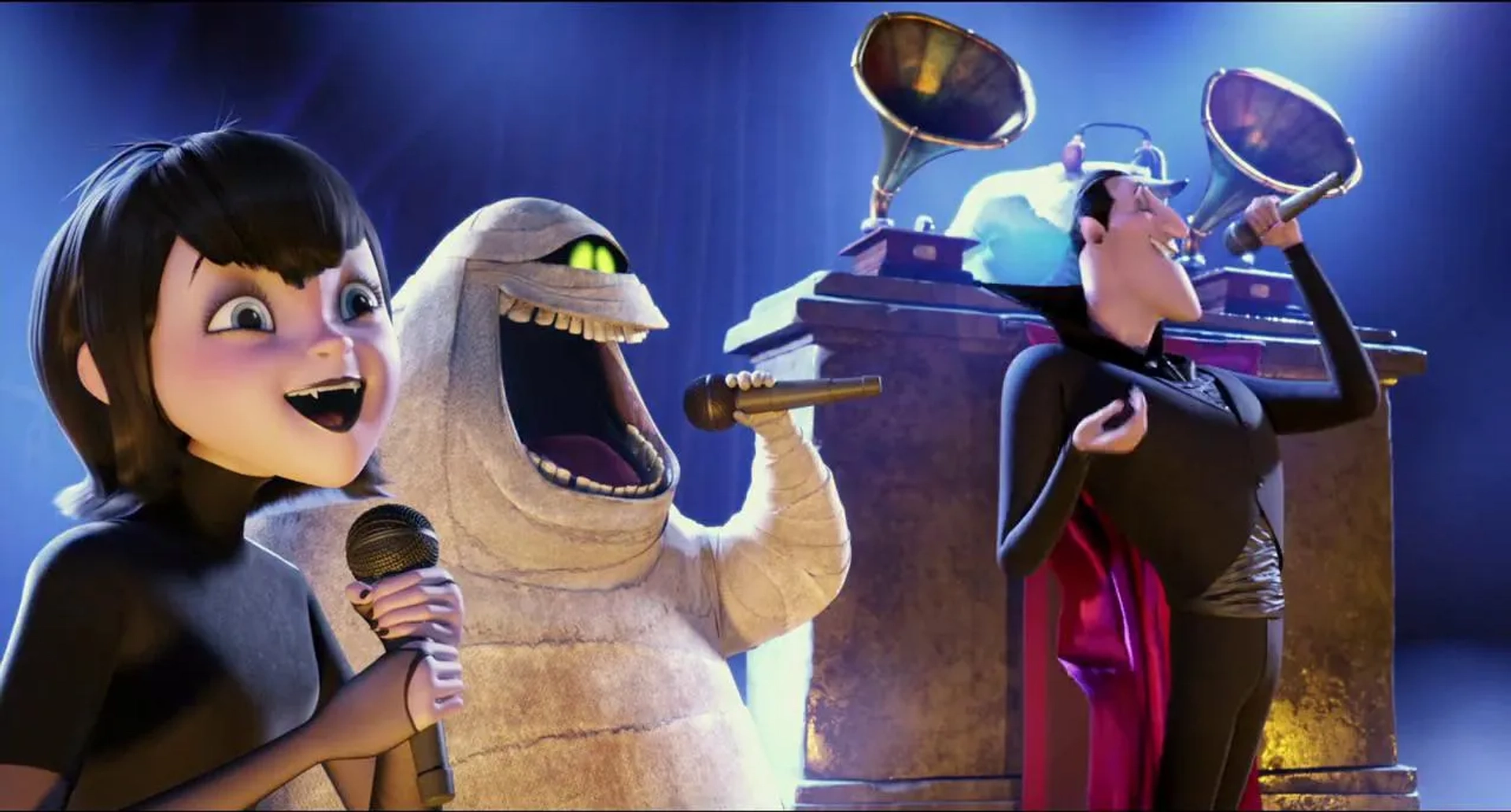 Steve Buscemi, Adam Sandler, CeeLo Green, and Selena Gomez in Hotel Transylvania (2012)