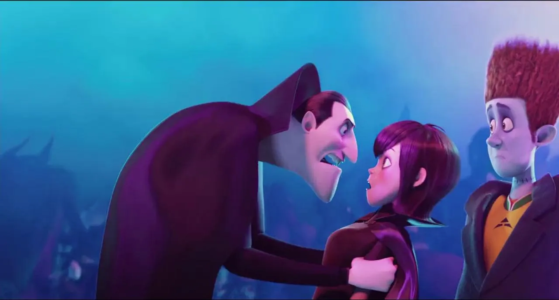 Adam Sandler, Selena Gomez, and Andy Samberg in Hotel Transylvania (2012)