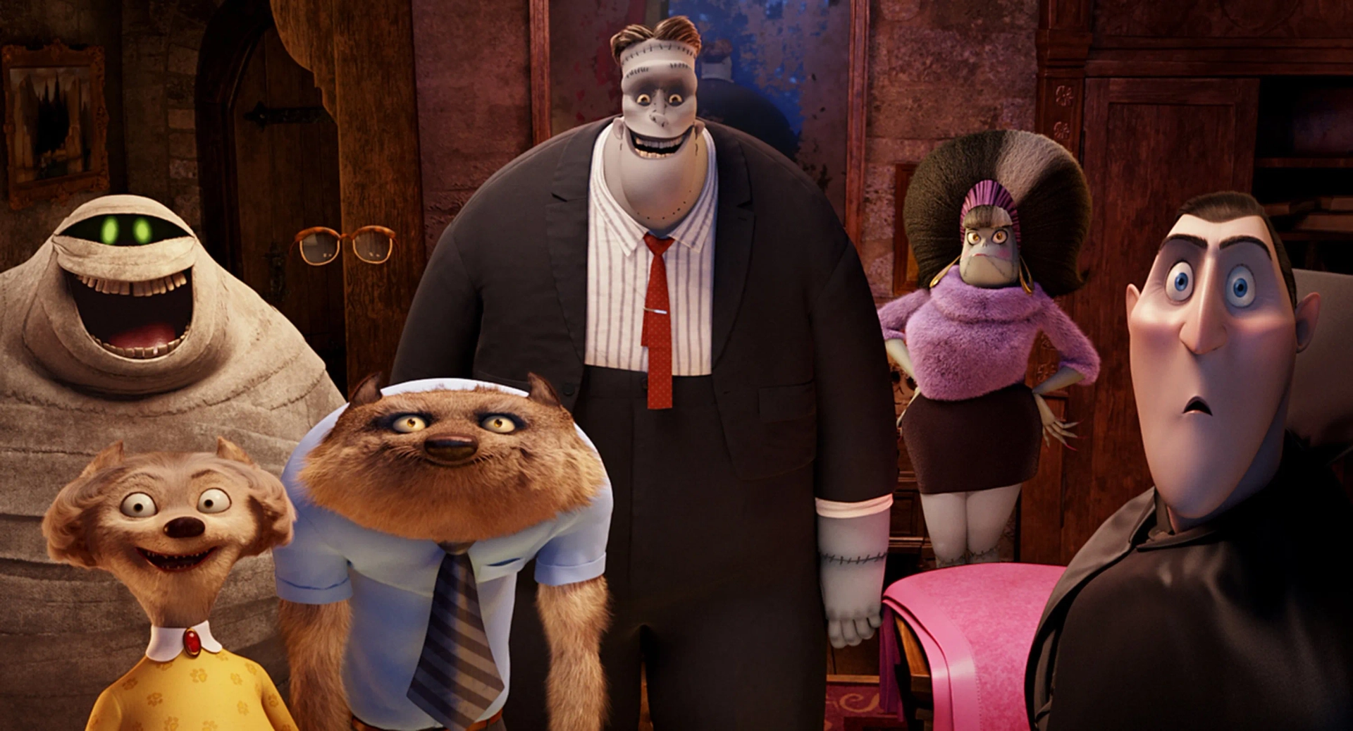 Steve Buscemi, Fran Drescher, Adam Sandler, David Spade, CeeLo Green, Kevin James, and Molly Shannon in Hotel Transylvania (2012)