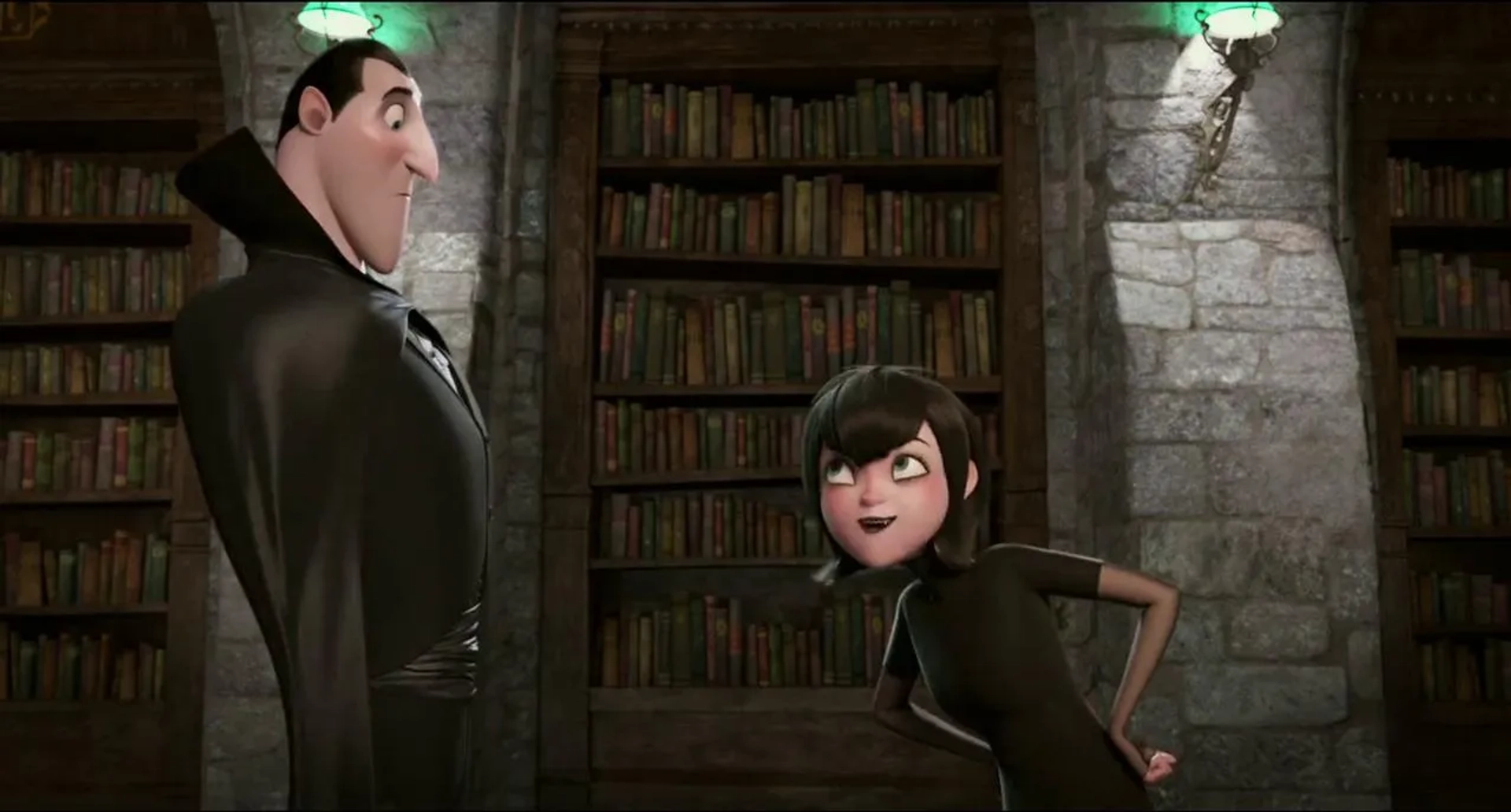 Adam Sandler and Selena Gomez in Hotel Transylvania (2012)