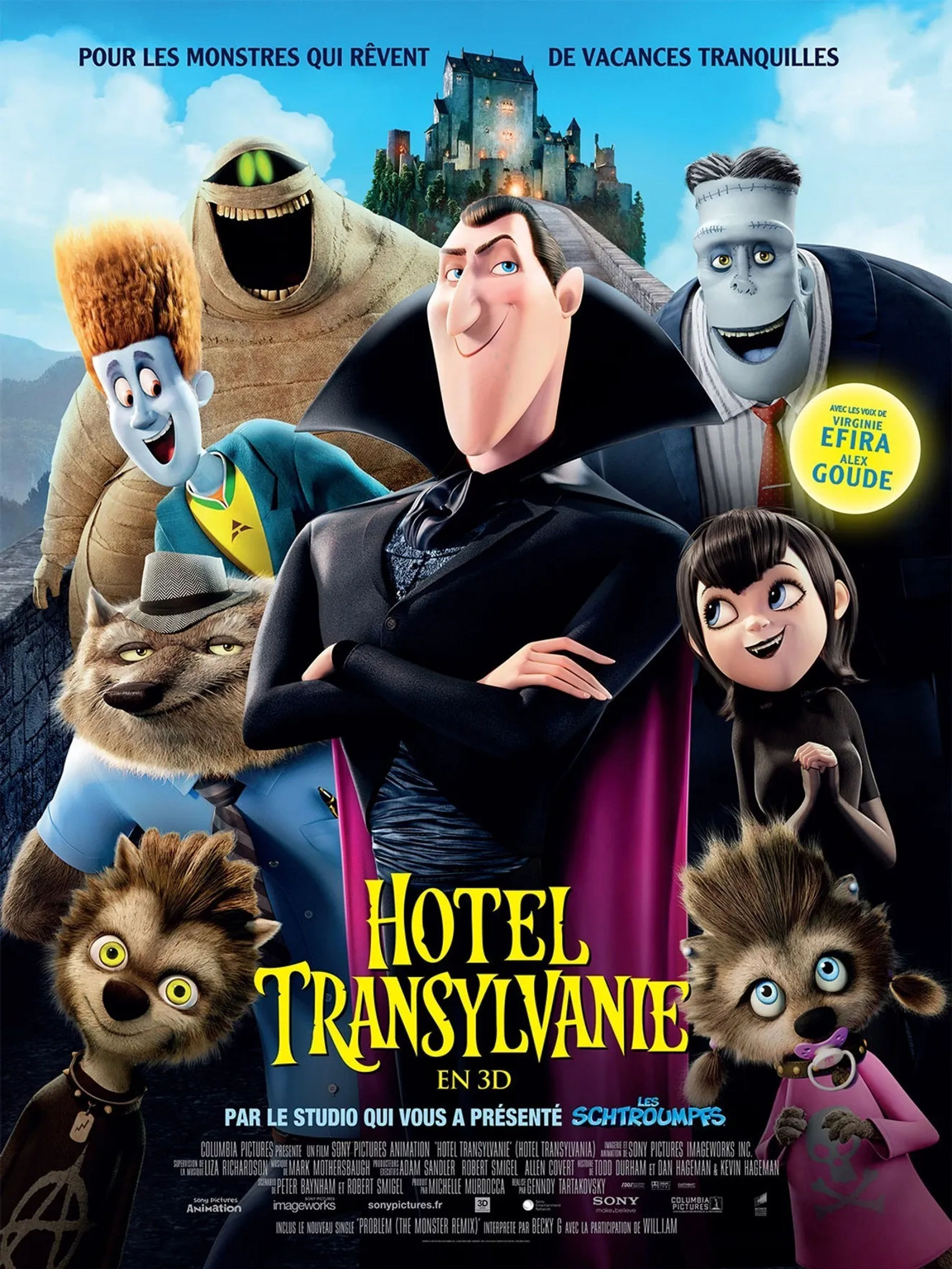 Steve Buscemi, Adam Sandler, CeeLo Green, Kevin James, Selena Gomez, Andy Samberg, and Sadie Sandler in Hotel Transylvania (2012)