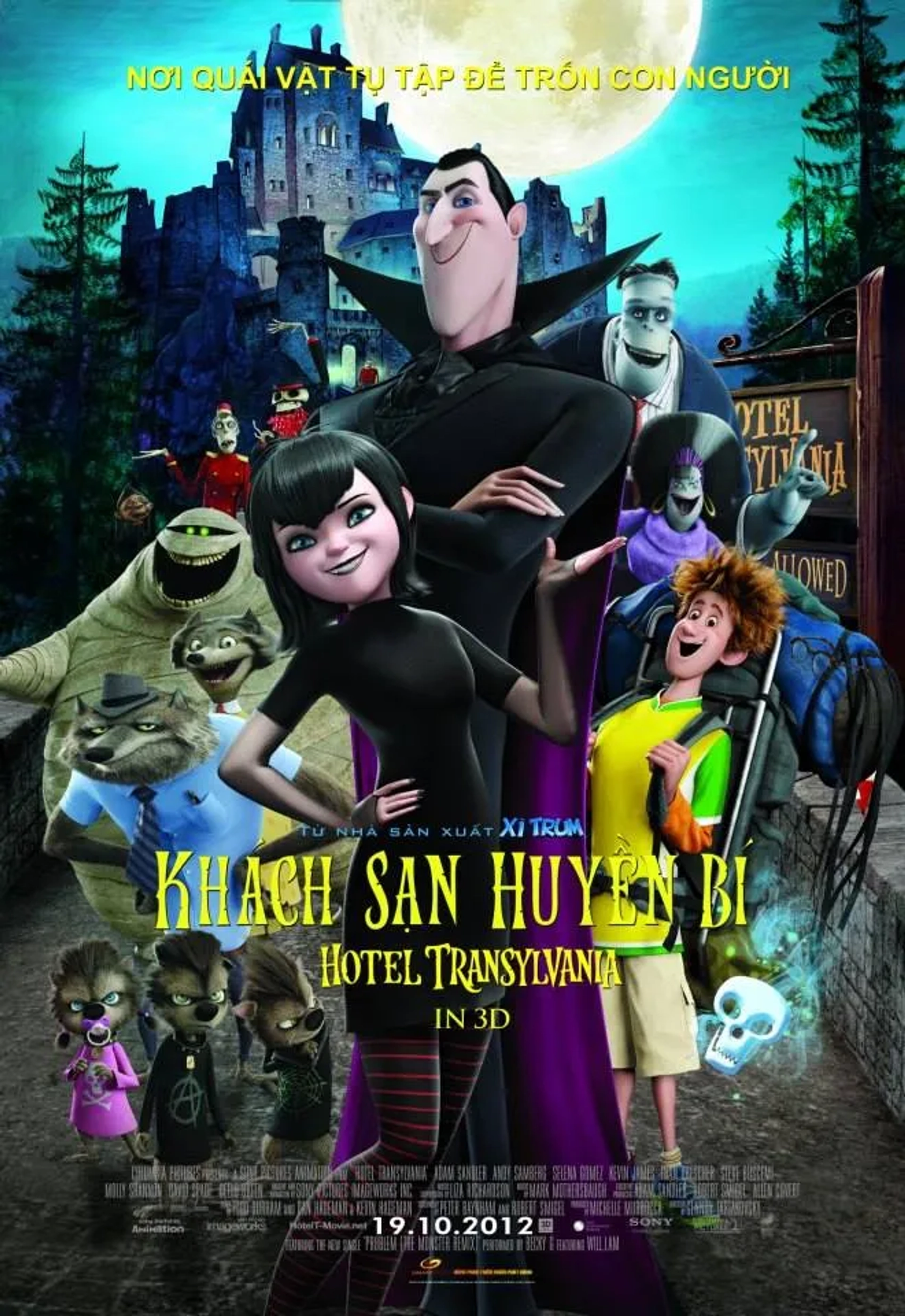 Steve Buscemi, Fran Drescher, Adam Sandler, David Spade, CeeLo Green, Luenell, Kevin James, Molly Shannon, Selena Gomez, Andy Samberg, Sadie Sandler, and Paul Brittain in Hotel Transylvania (2012)